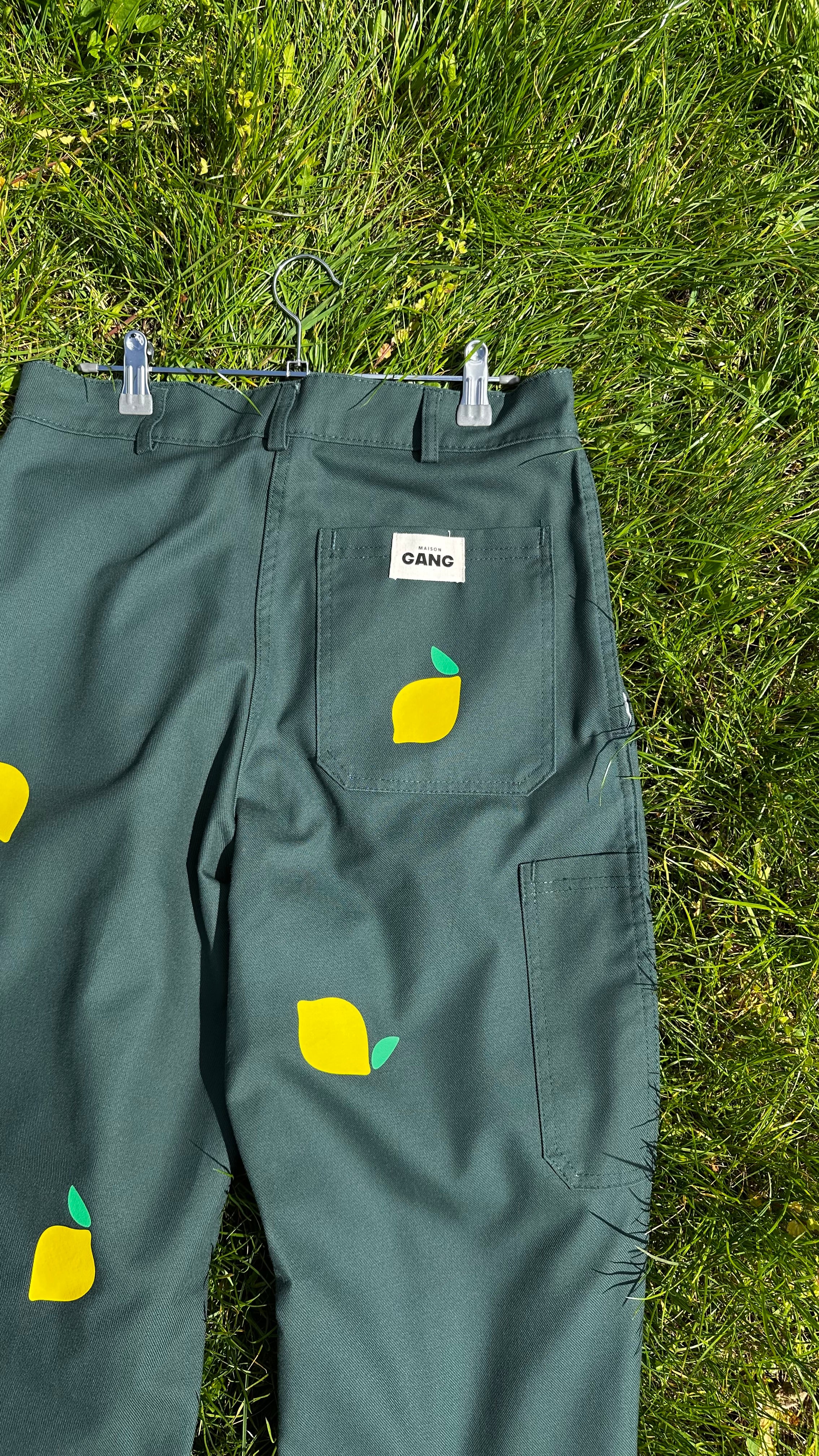 maison-gang-citron-pantalon-unisexe-vert-taille-40-coton image 2