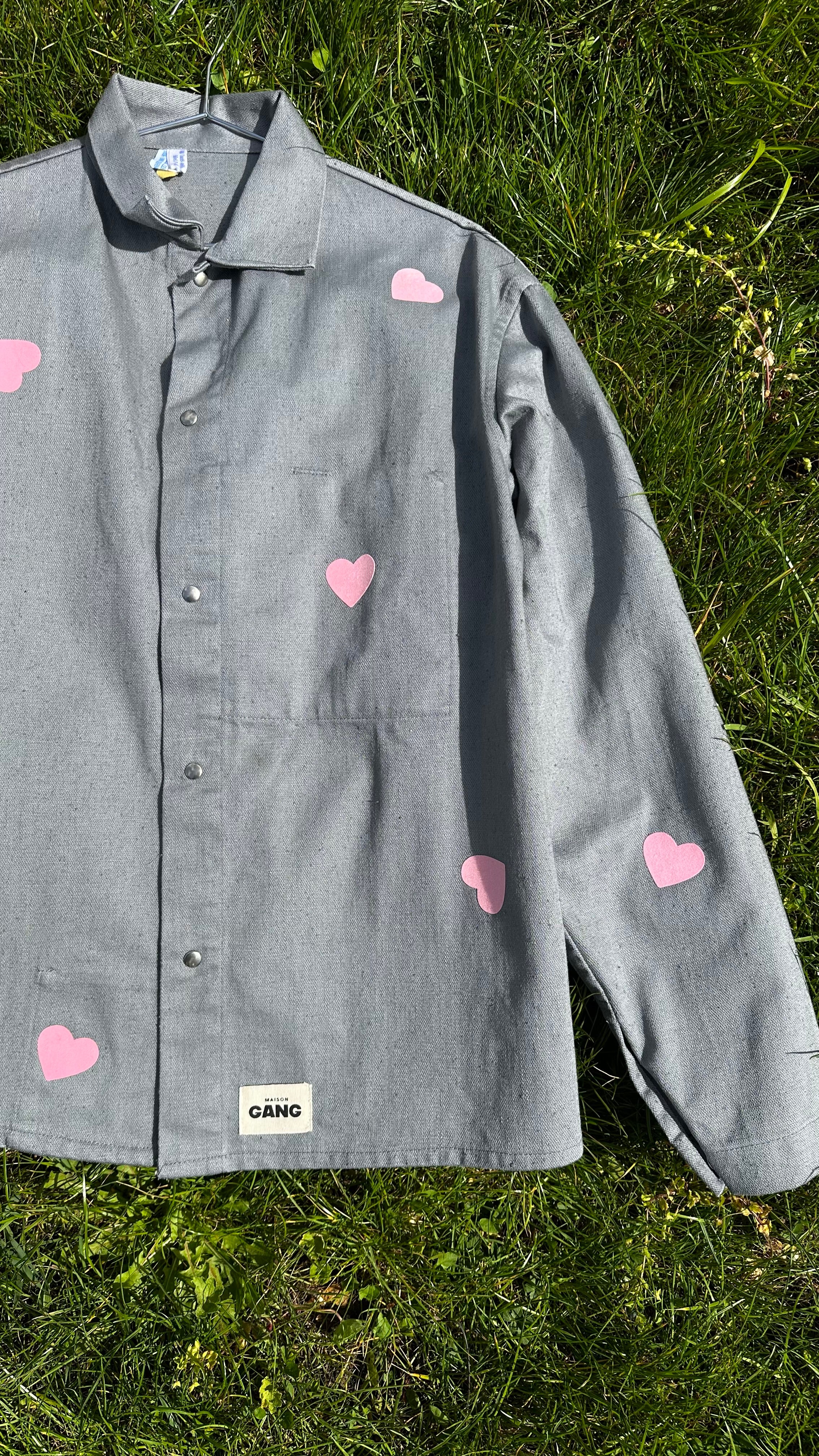 maison-gang-veste-de-travail-grise-coeurs-roses-tu image 3