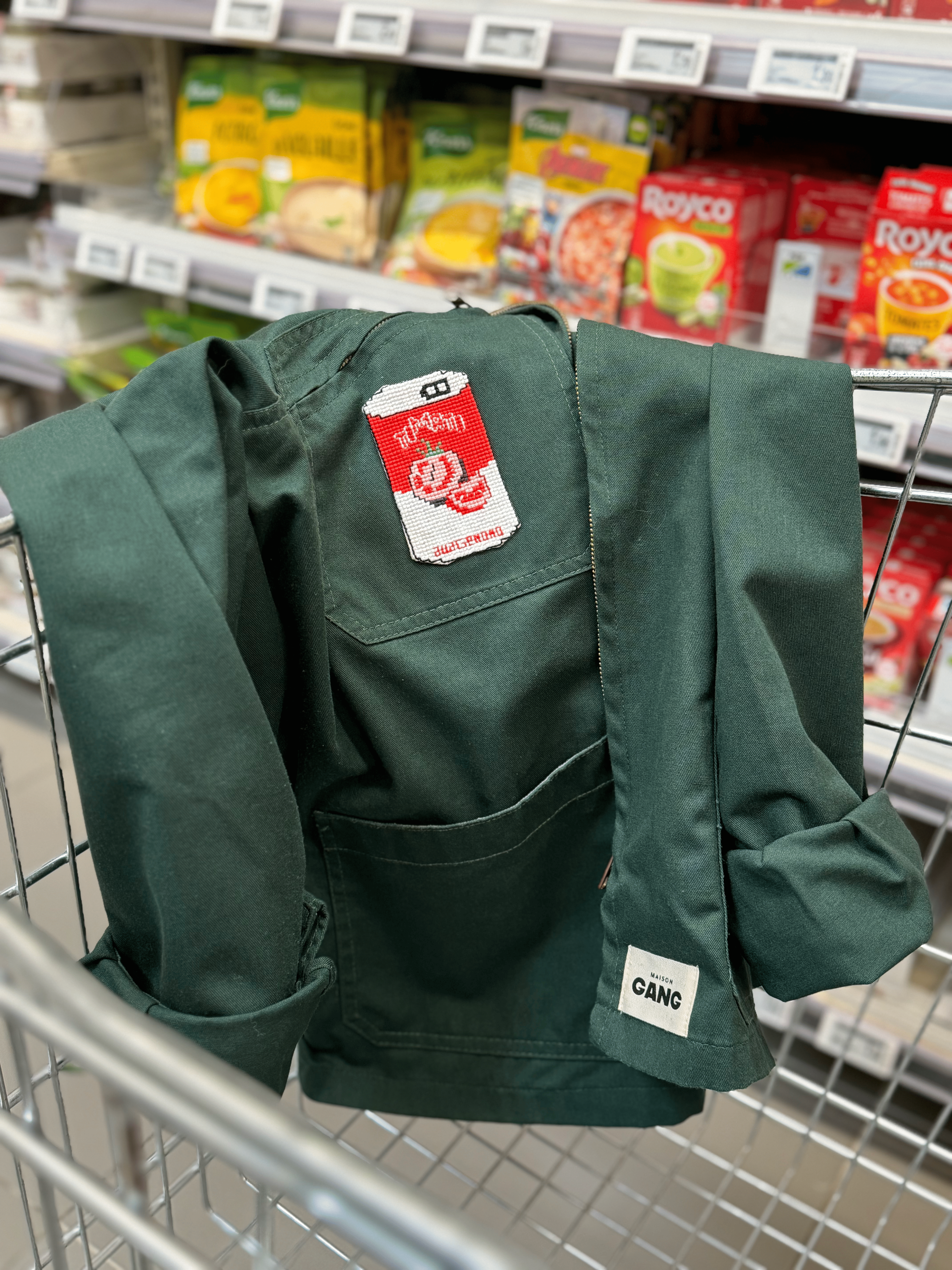maison-gang-tomato-sauce-veste-de-travail-verte-tu-brod-e image 4