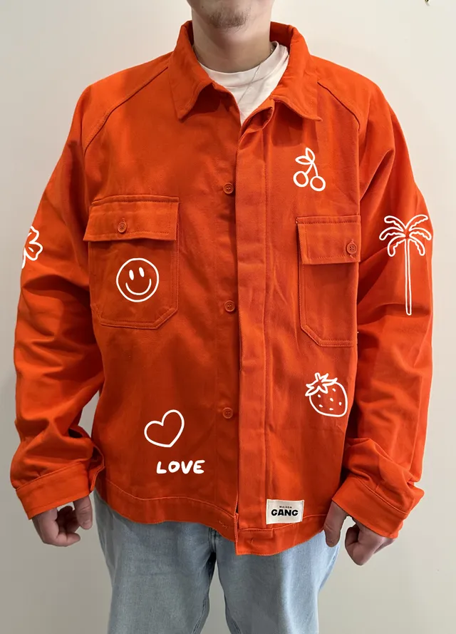 maison-gang-veste-de-travail-unisexe-orange-happy-tu image 1
