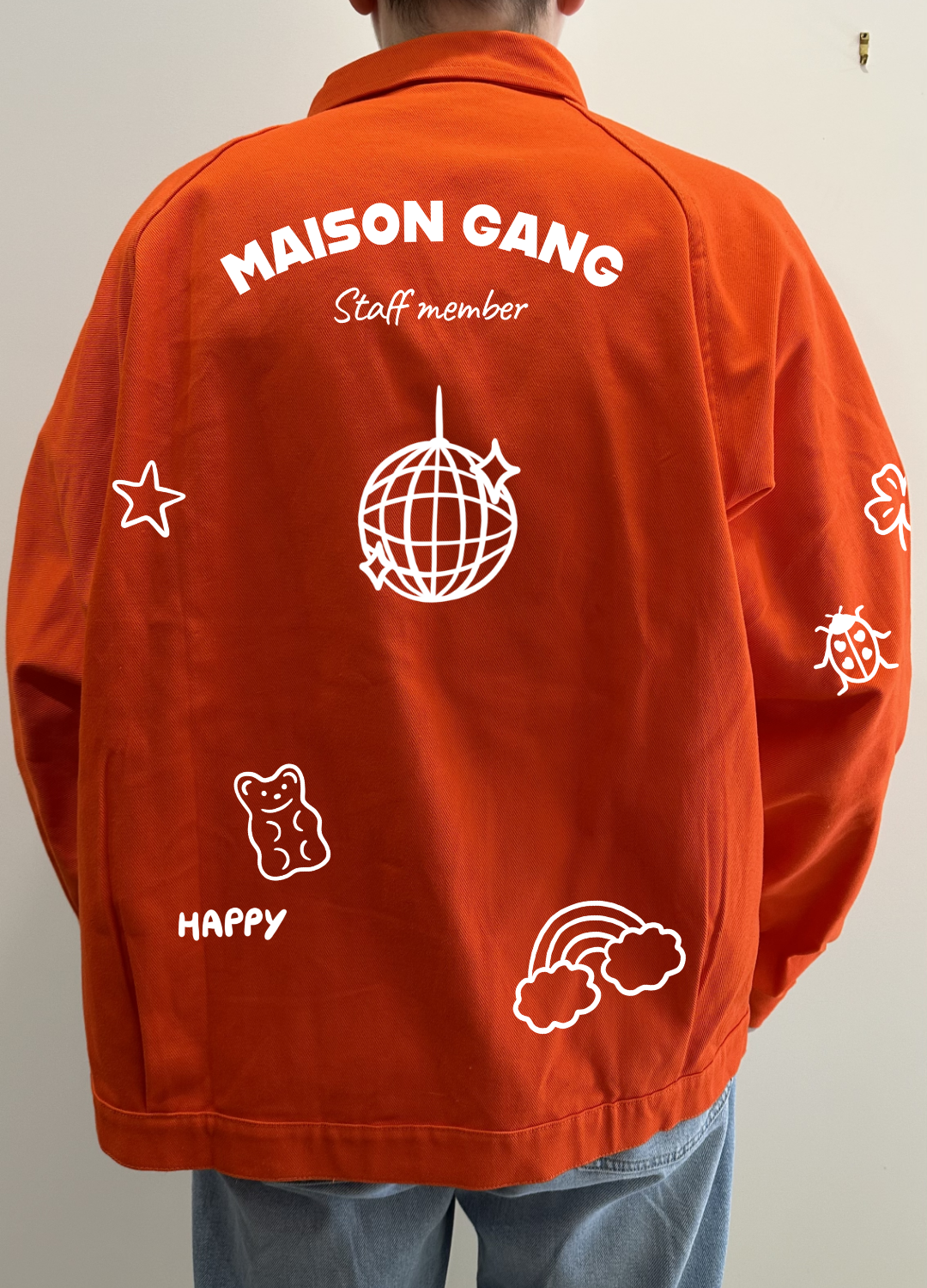 maison-gang-veste-de-travail-unisexe-orange-happy-tu image 2