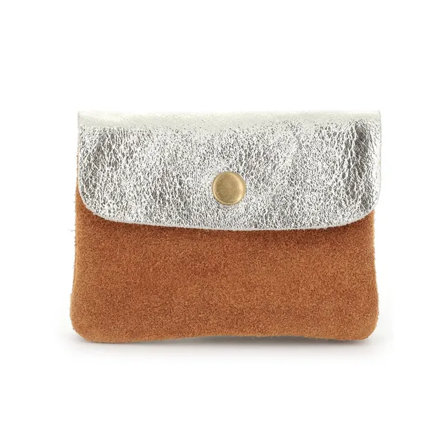 double-tree-porte-monnaie-cuir-camel-petit-portefeuille-femme-iris image 1