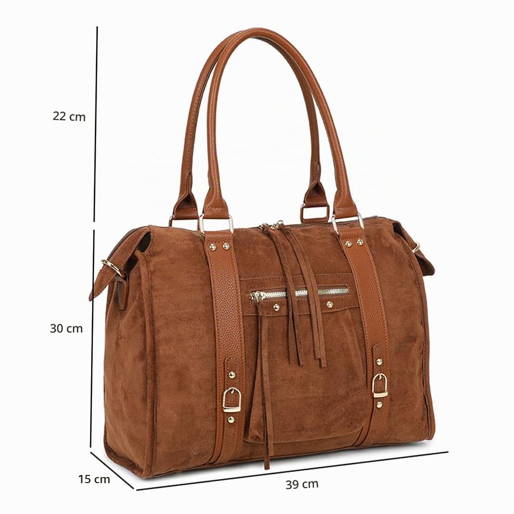 double-tree-sac-bowling-bandouli-re-cabas-femme-marron image 3