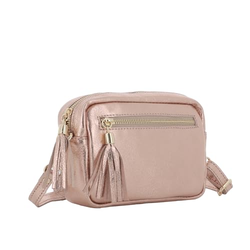 double-tree-sac-bandouli-re-cuir-or-rose-brillant image 8
