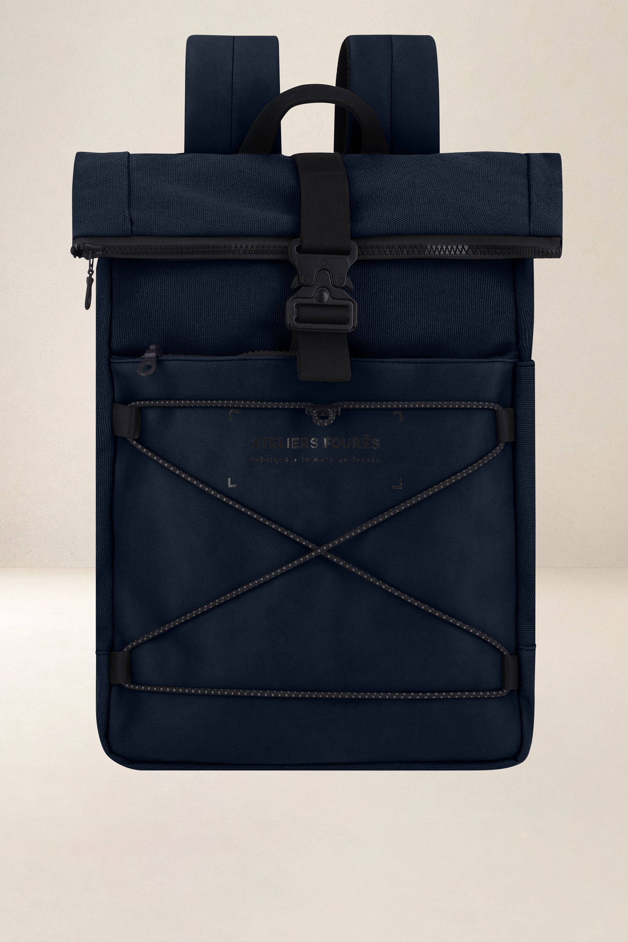 les-ateliers-four-s-aristote-sac-dos-cuir-kaki-toile image 7