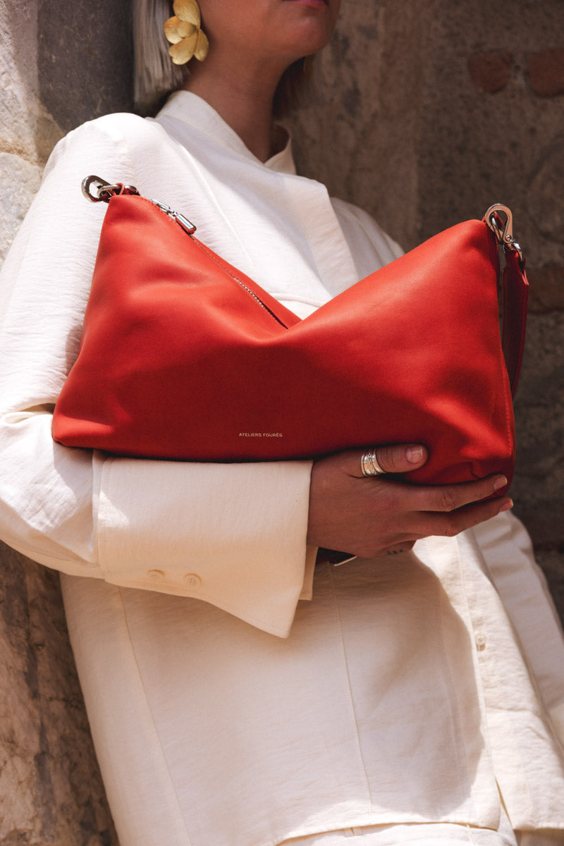 les-ateliers-four-s-iliade-sac-hobo-cuir-orange-confite image 2