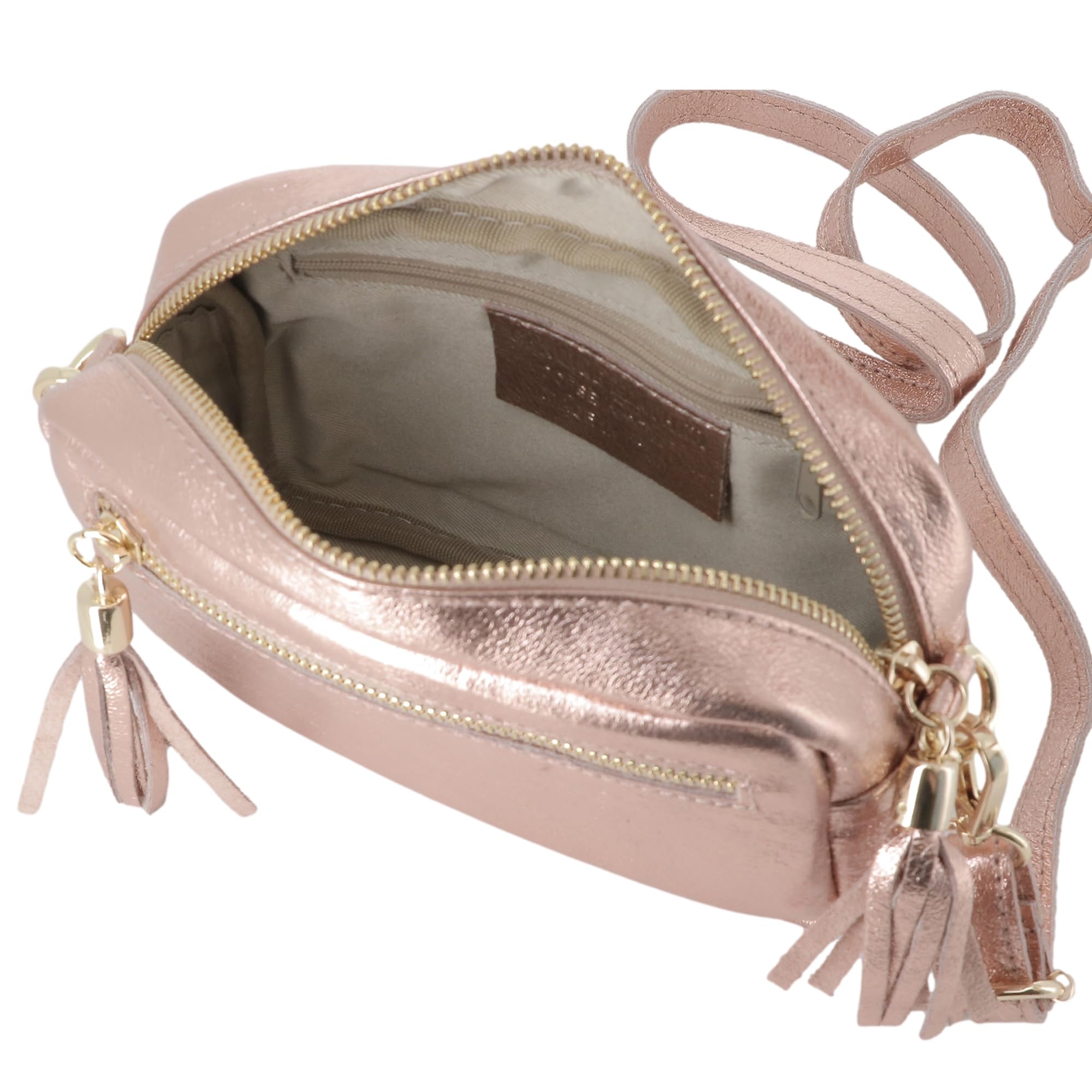 double-tree-sac-bandouli-re-cuir-or-rose-brillant image 4