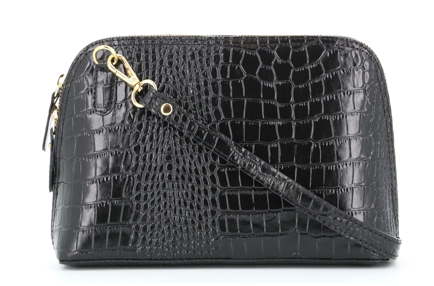 double-tree-sac-bandouli-re-cuir-croco-noir-femme-d-me image 8