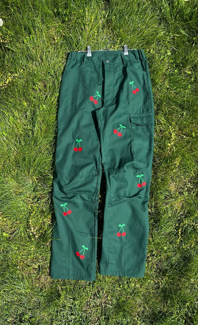 maison-gang-vestes-travail-pantalon-unisexe-vert-cerise-taille-1 image 1