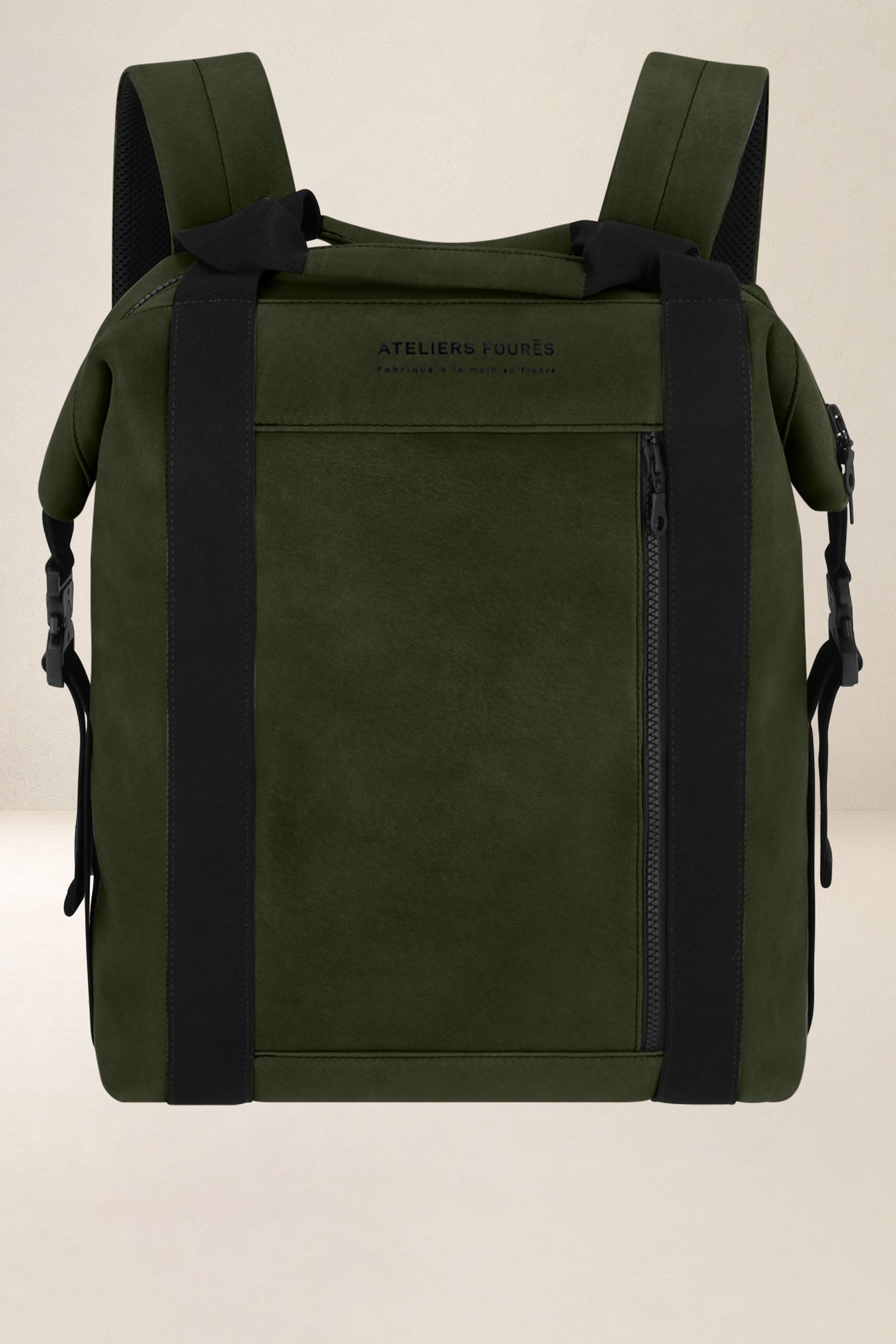 les-ateliers-four-s-socrate-sac-dos-cuir-kaki-37-cm image 3