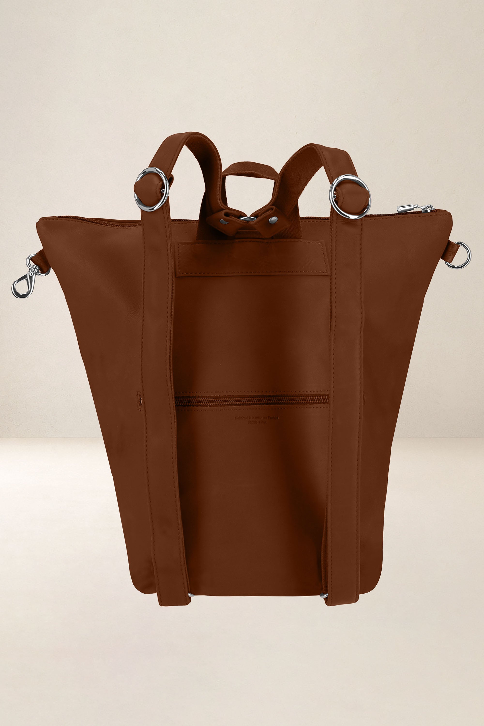 les-ateliers-four-s-psych-sac-dos-cuir-orange-confite image 7