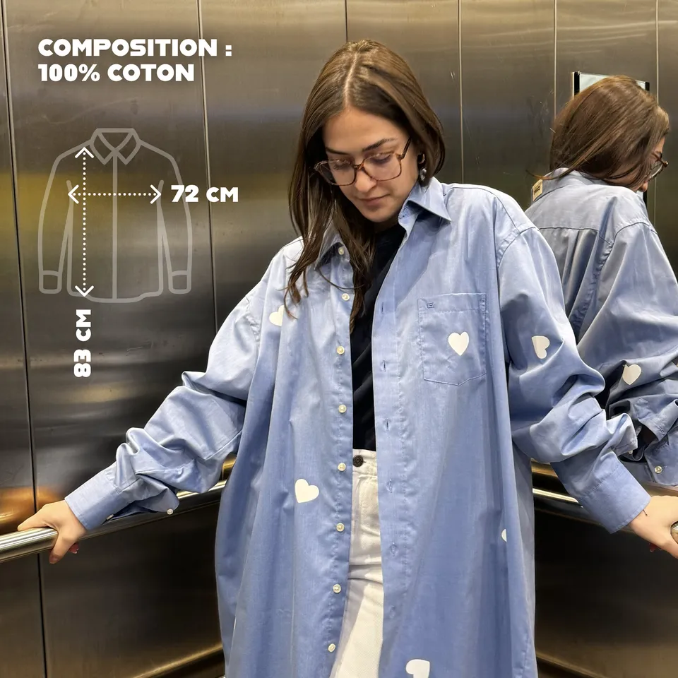 maison-gang-chemises-upcycl-es-coeurs-chemise-bleue-tu image 1