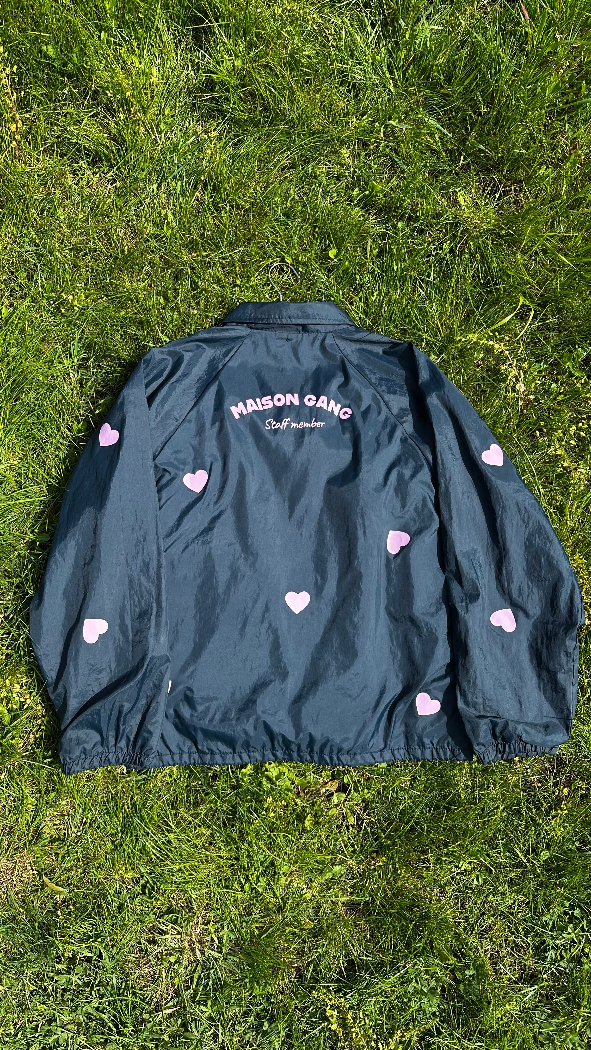 maison-gang-coupe-vent-coeurs-roses-veste-bleue-taille-l image 2