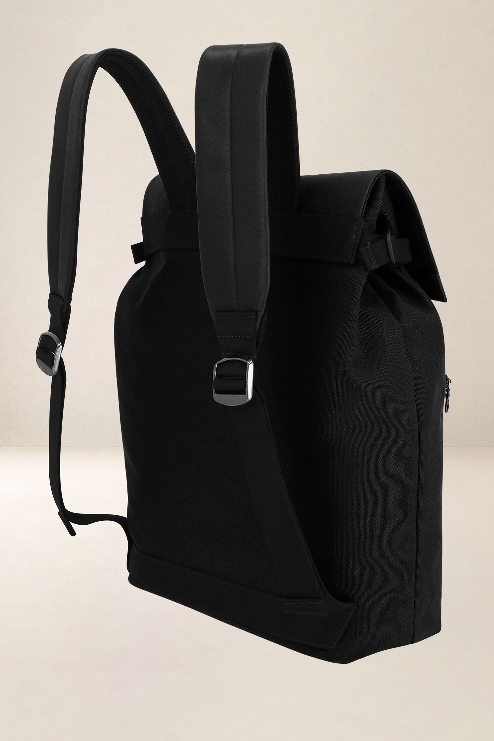 les-ateliers-four-s-aristote-sac-dos-noir-toile-cuir image 5