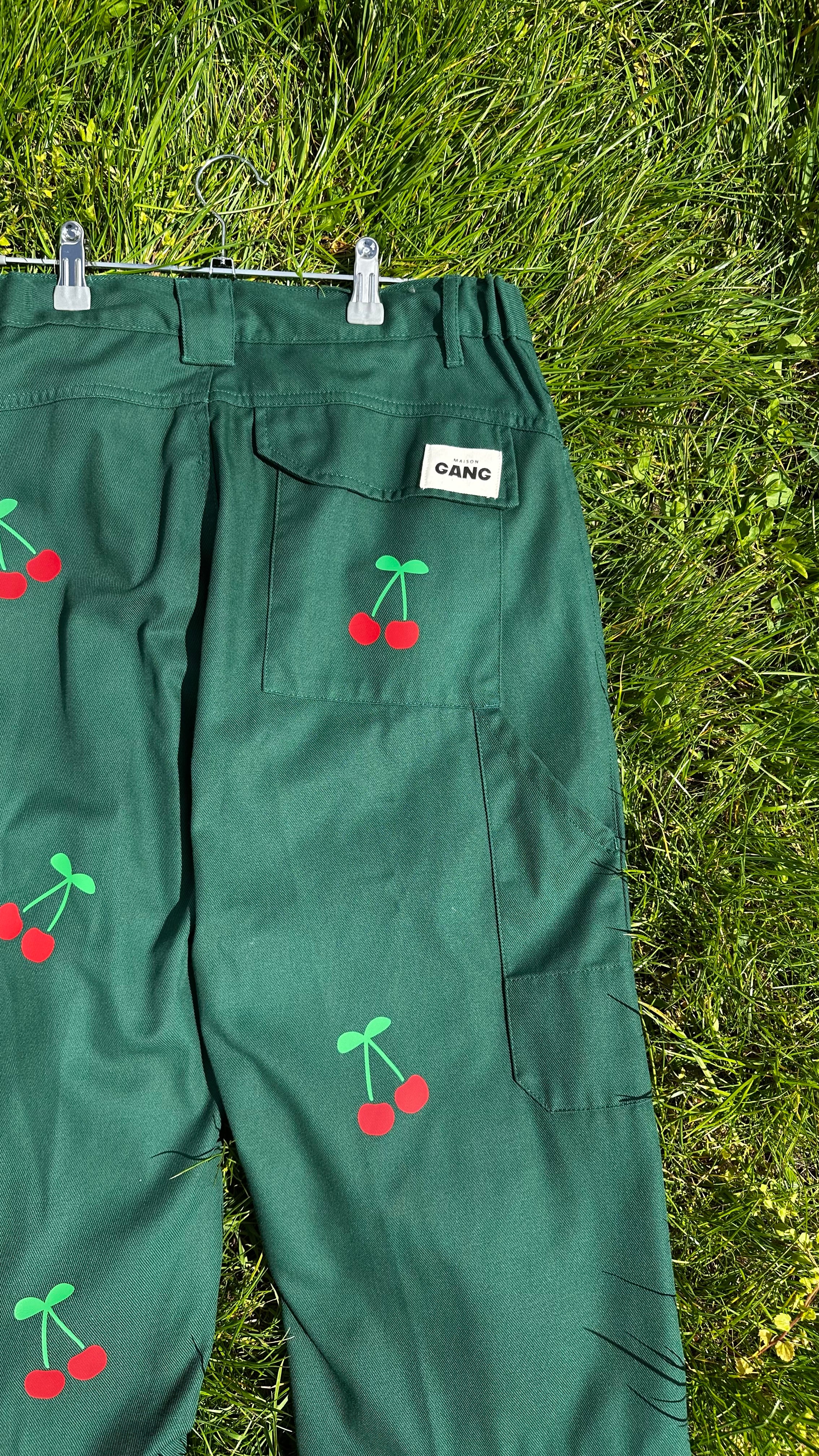 maison-gang-vestes-travail-pantalon-unisexe-vert-cerise-taille-1 image 2