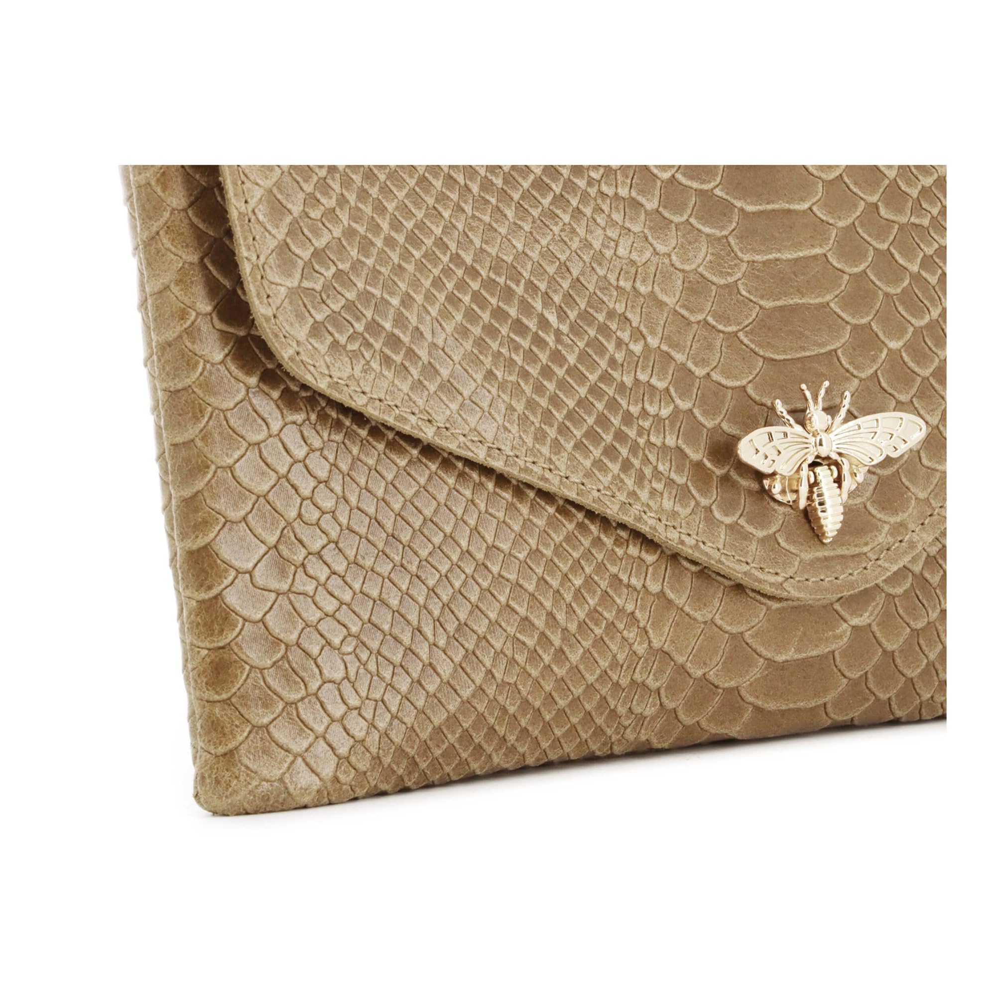 double-tree-sac-bandouli-re-taupe-pochette-cuir-serpent-abeille image 7