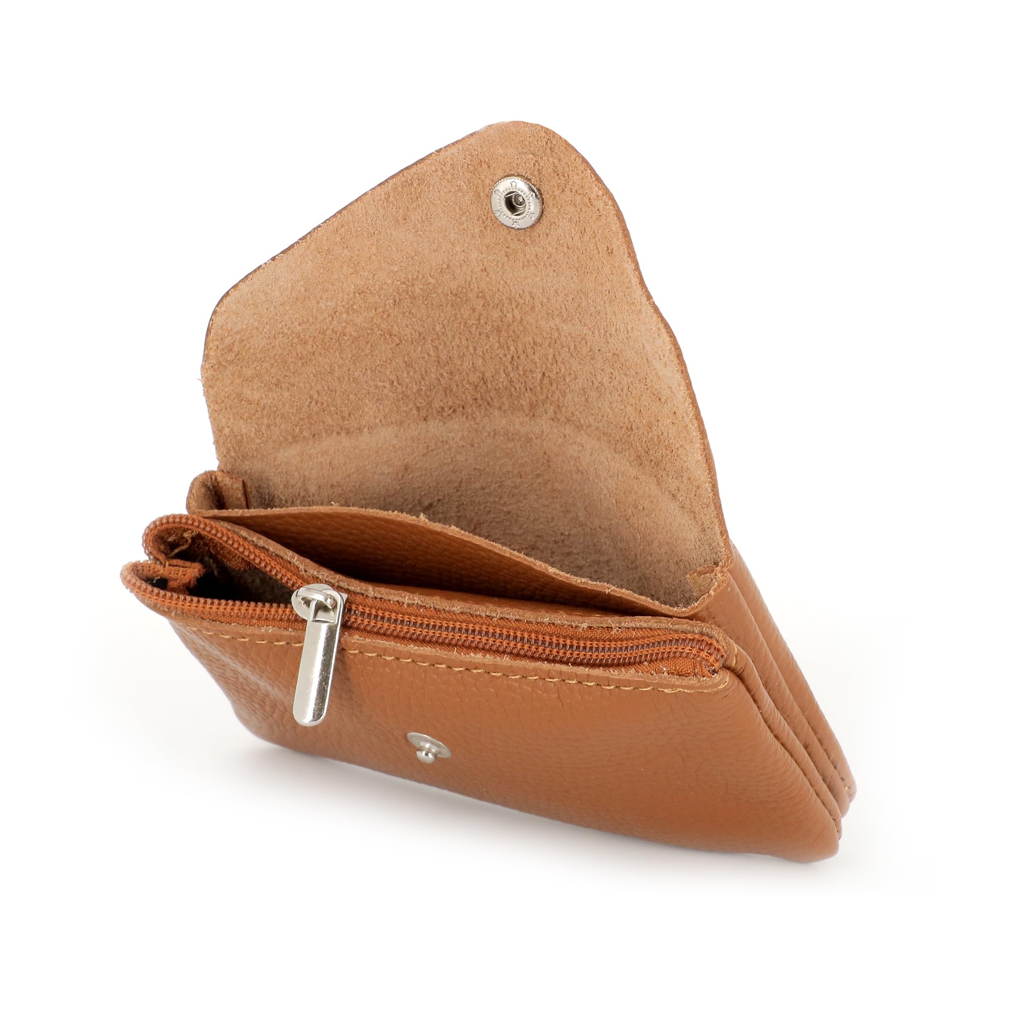 double-tree-porte-monnaie-cuir-grain-camel-femme image 4