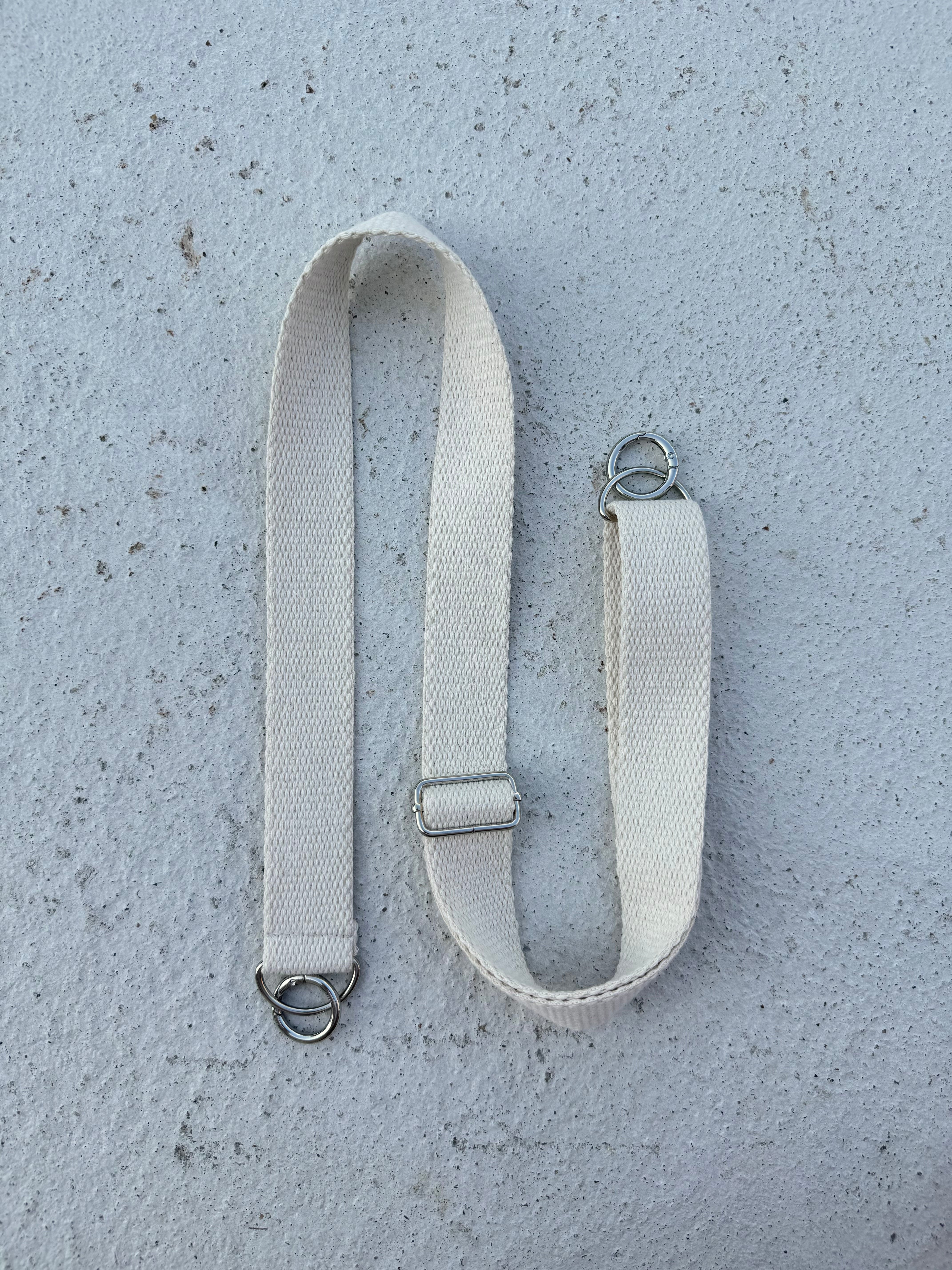 maison-gang-accessoires-sangle-coton-cr-me-mousquetons-argent-s image 1