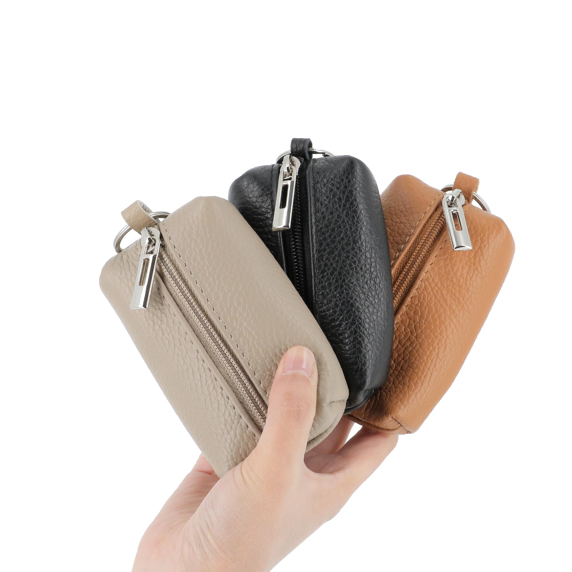double-tree-porte-monnaie-cuir-grain-noir-porte-cl-s-zip image 5