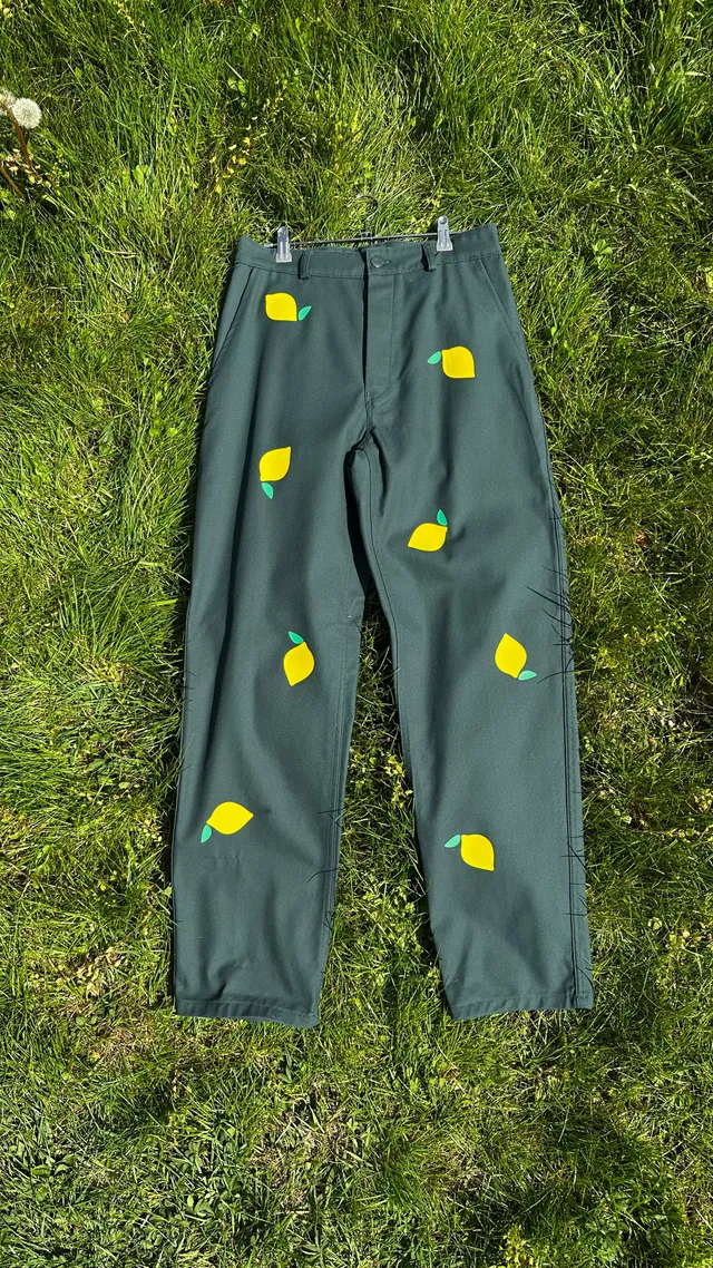 maison-gang-citron-pantalon-unisexe-vert-taille-40-coton image 1