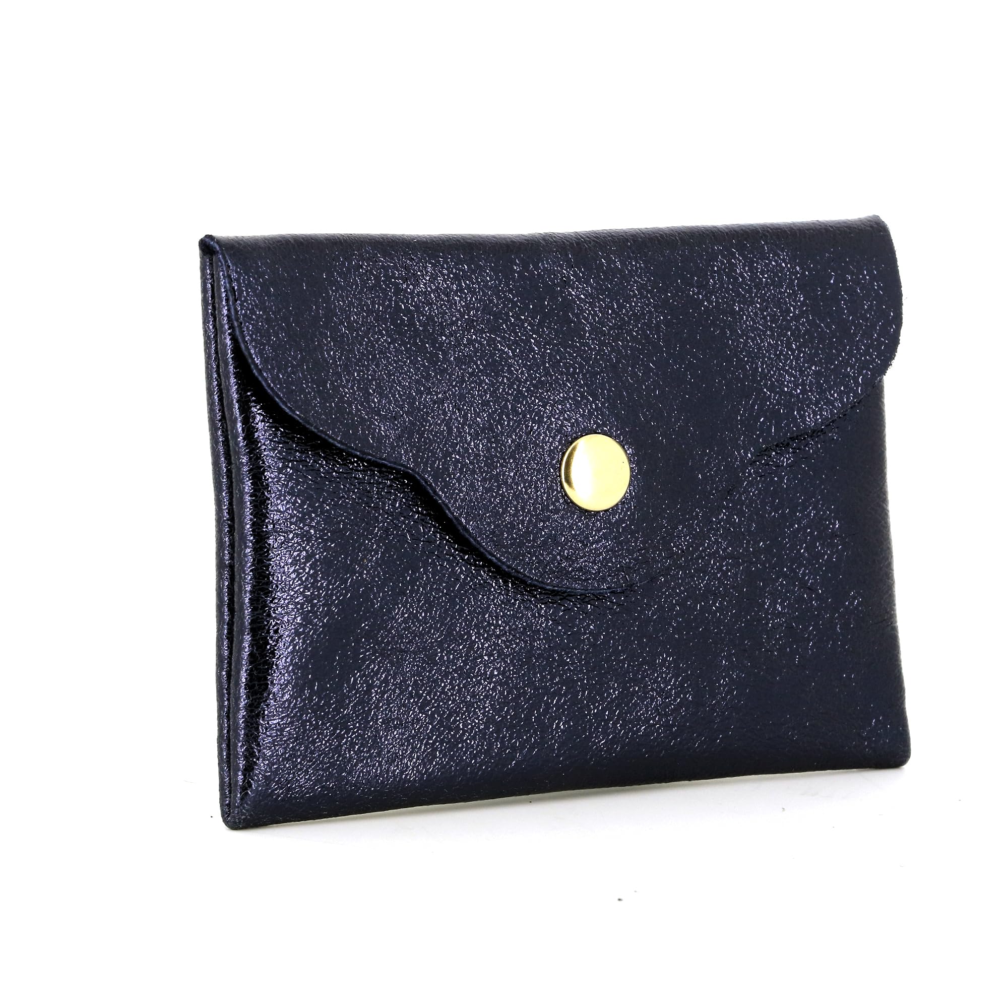 double-tree-porte-monnaie-cuir-bleu-marine-portefeuille-fin-magn-tique image 1