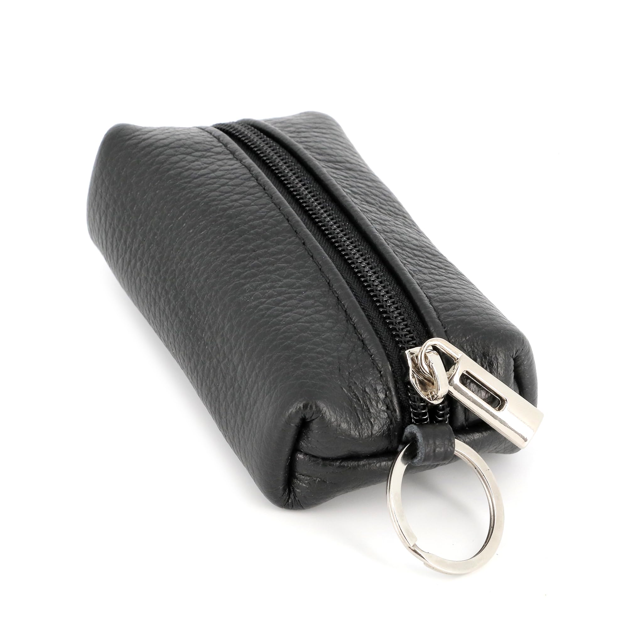 double-tree-porte-monnaie-cuir-grain-noir-porte-cl-s-zip image 1