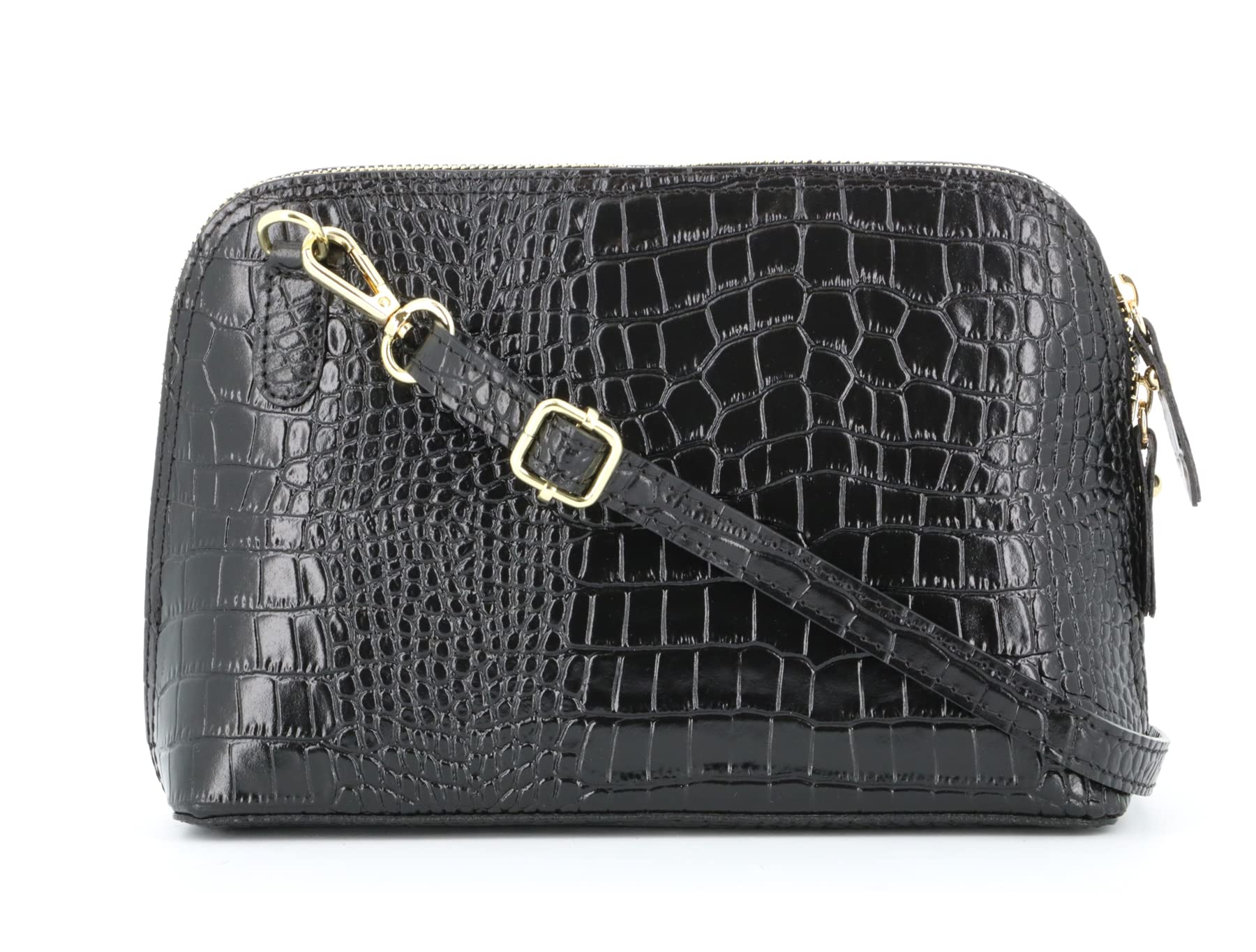 double-tree-sac-bandouli-re-cuir-croco-noir-femme-d-me image 1