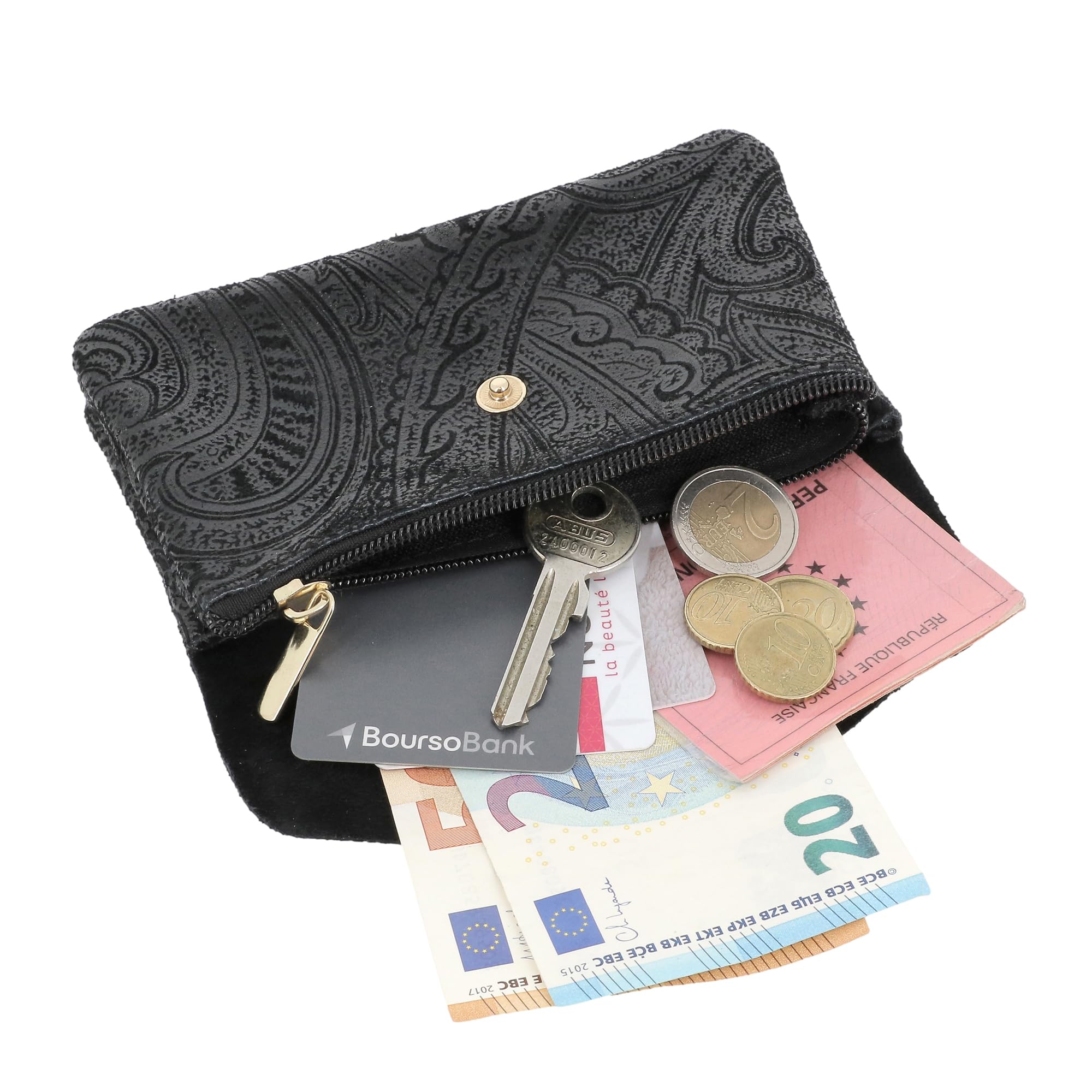 double-tree-porte-monnaie-cuir-su-de-noir-baroque-femme image 6