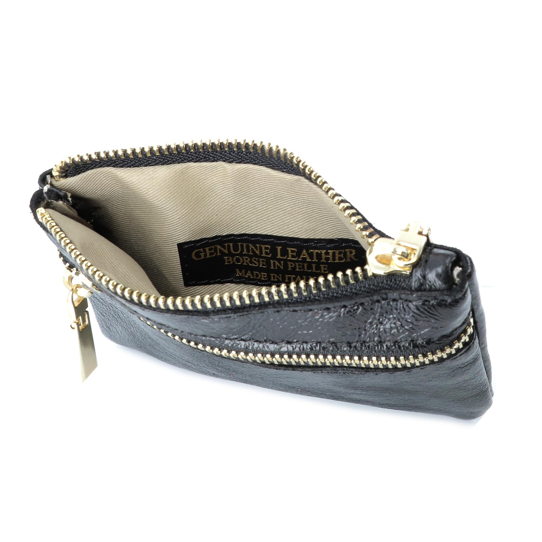 double-tree-porte-monnaie-cuir-noir-iris-portefeuille-zip-femme image 4