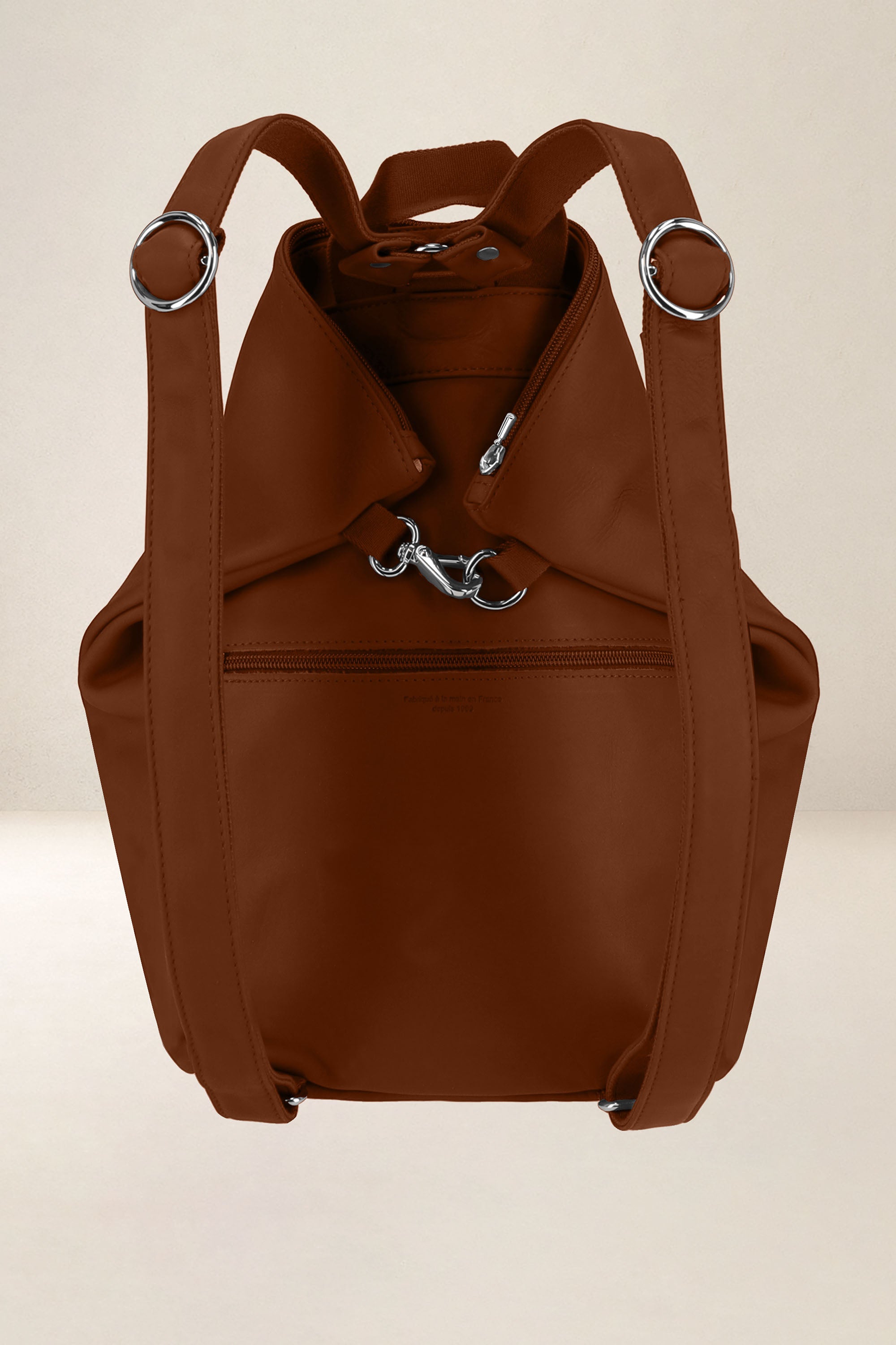 les-ateliers-four-s-psych-sac-dos-cuir-orange-confite image 3