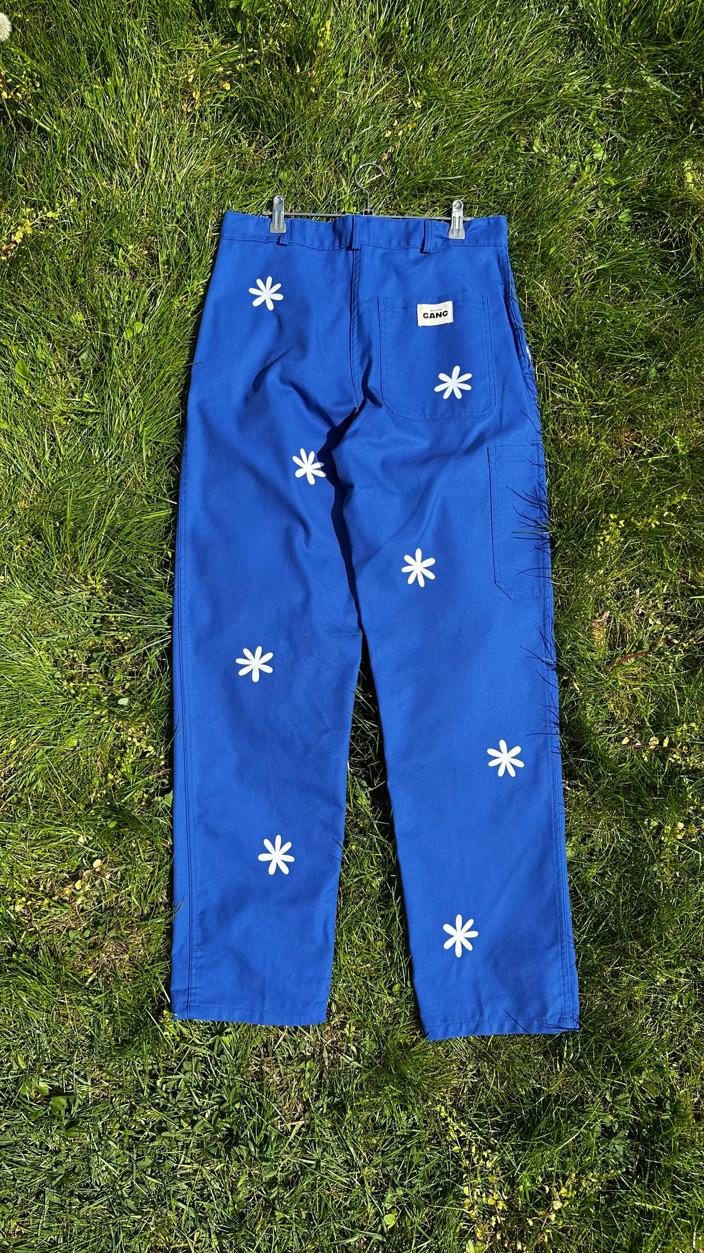 maison-gang-vestes-de-travail-pantalon-marguerites-blanches-bleu-42 image 3