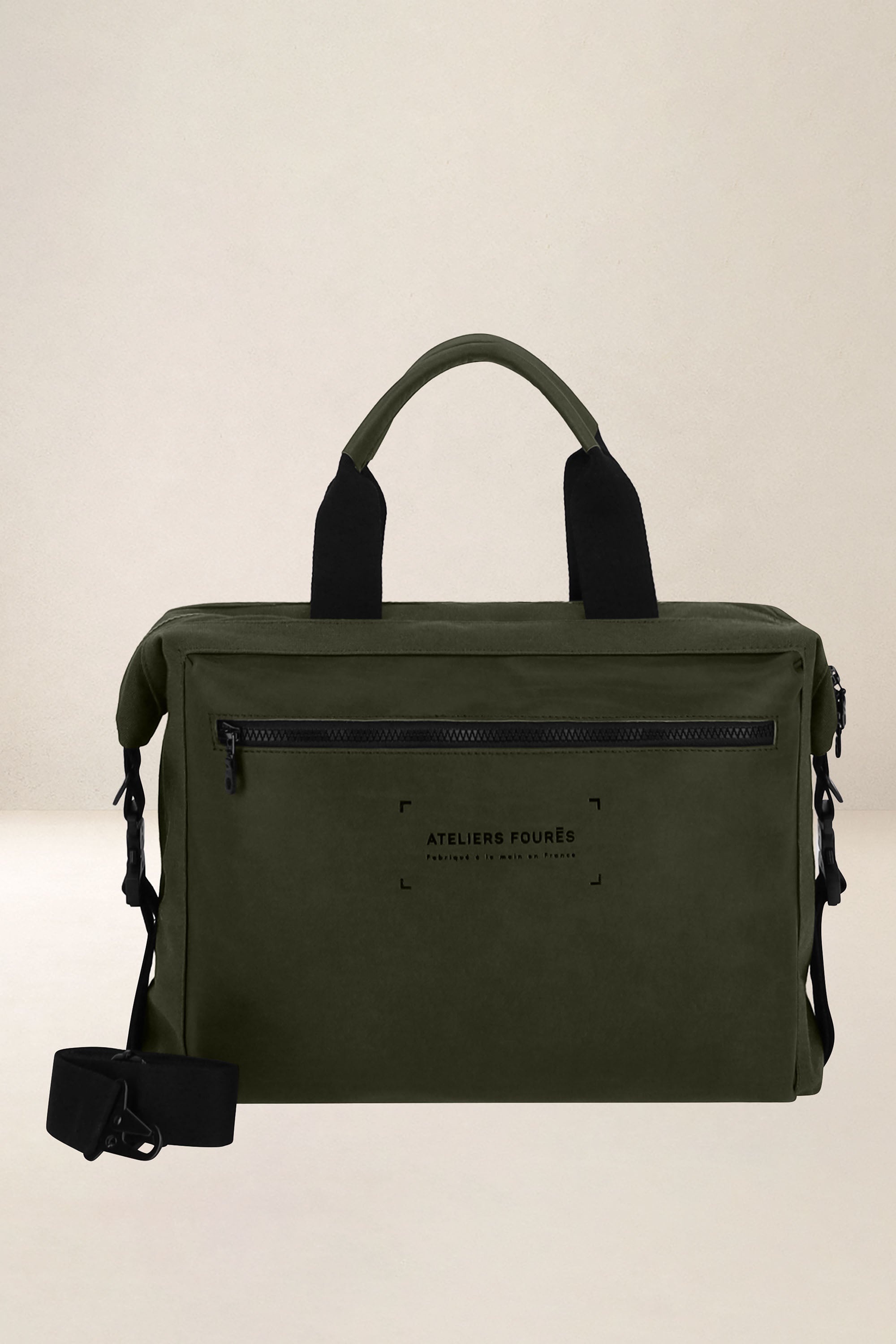 les-ateliers-four-s-aristote-sac-business-marine-cuir-toile image 1
