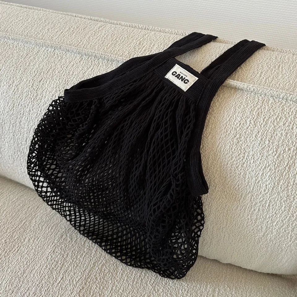 maison-gang-sac-filet-coton-noir-taille-unique-plage image 1