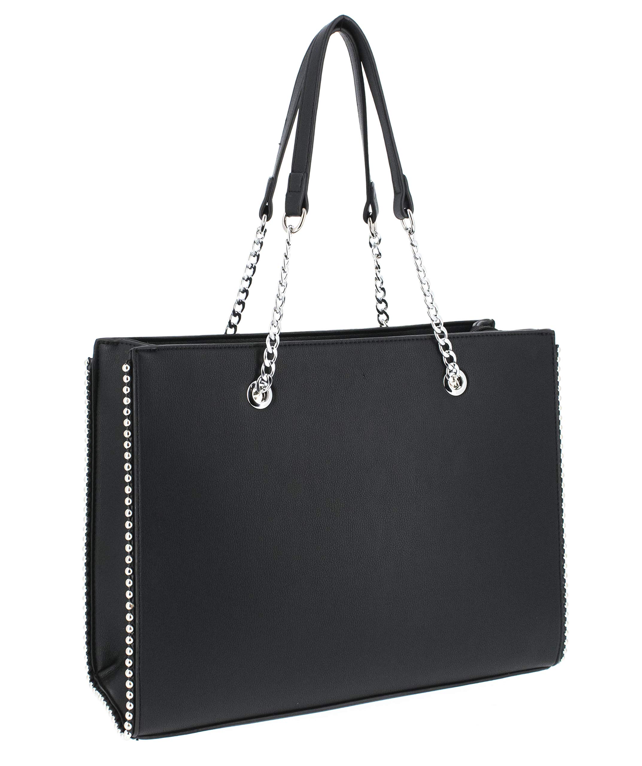 double-tree-sac-main-cha-ne-perle-noir-xl-a4 image 1