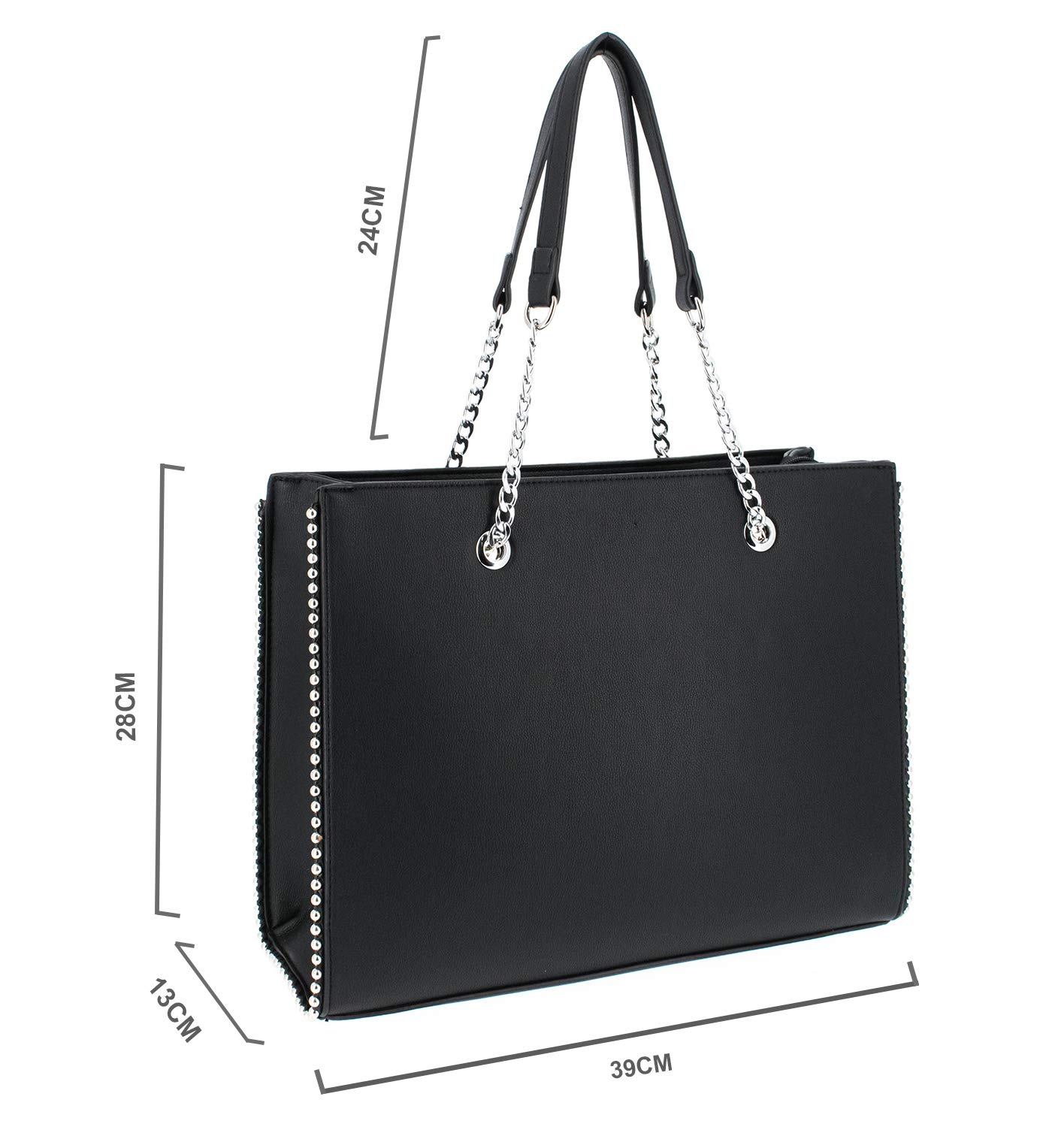 double-tree-sac-main-cha-ne-perle-noir-xl-a4 image 3