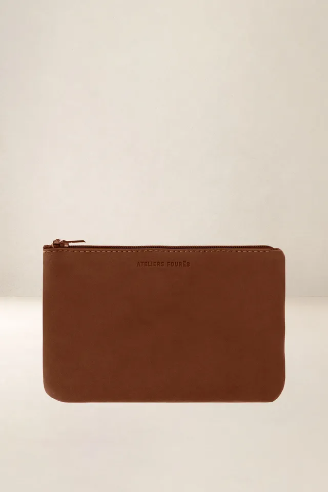 les-ateliers-four-s-cassiop-e-m-dium-pochette-cuir-kaki image 1