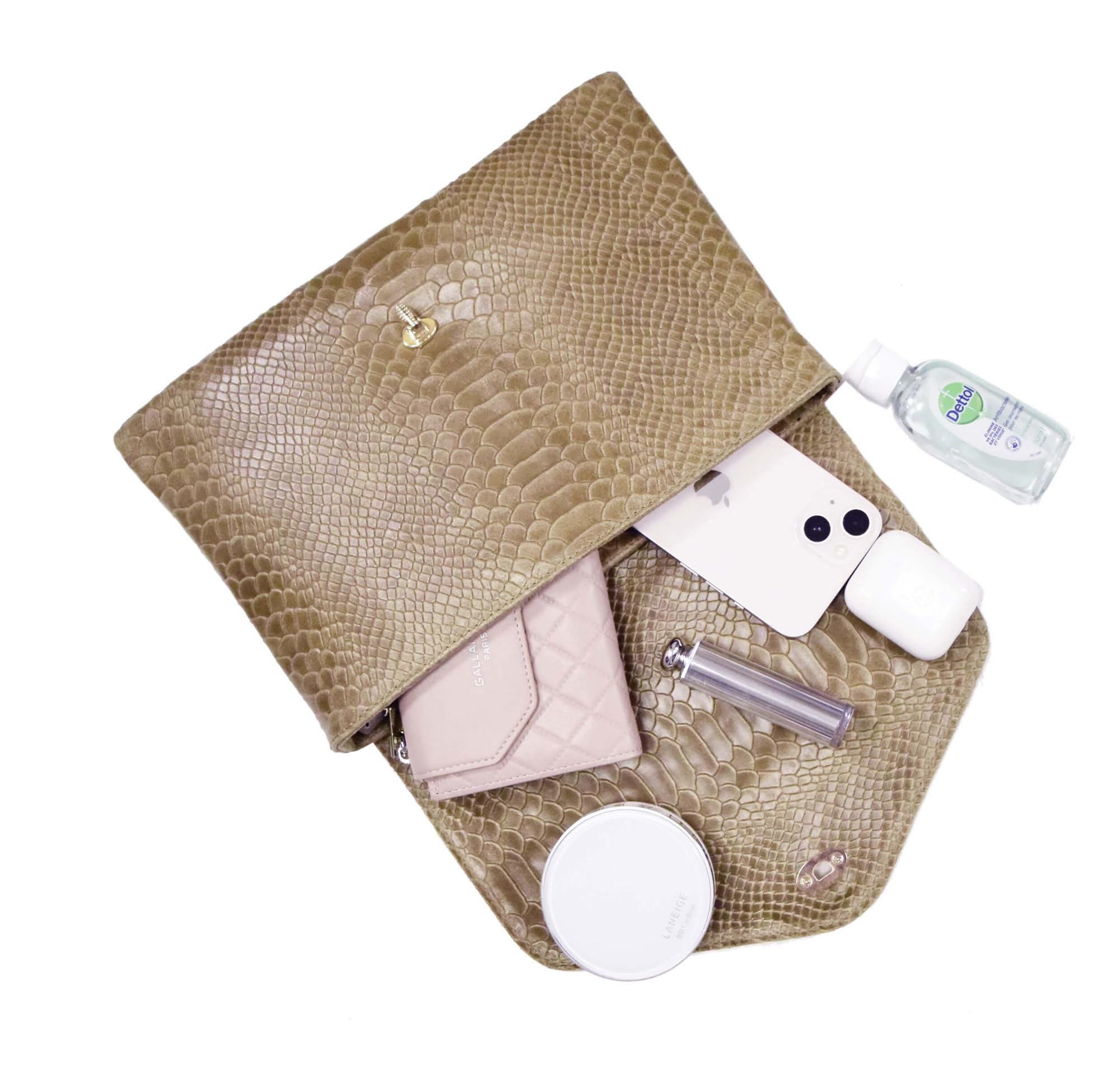 double-tree-sac-bandouli-re-taupe-pochette-cuir-serpent-abeille image 6
