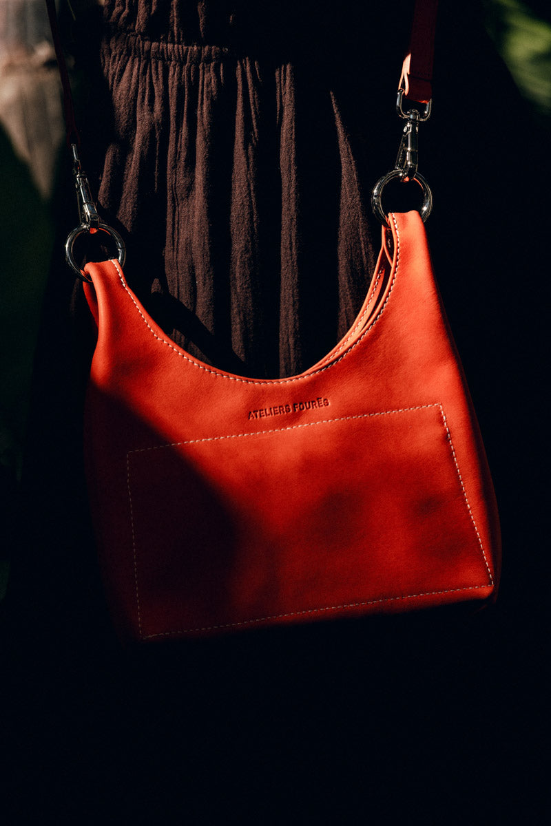 les-ateliers-four-s-amazone-sac-mini-cuir-orange-confite image 2