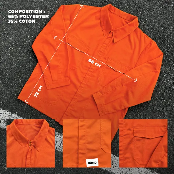 maison-gang-veste-travail-orange-coeur-taille-unique image 1