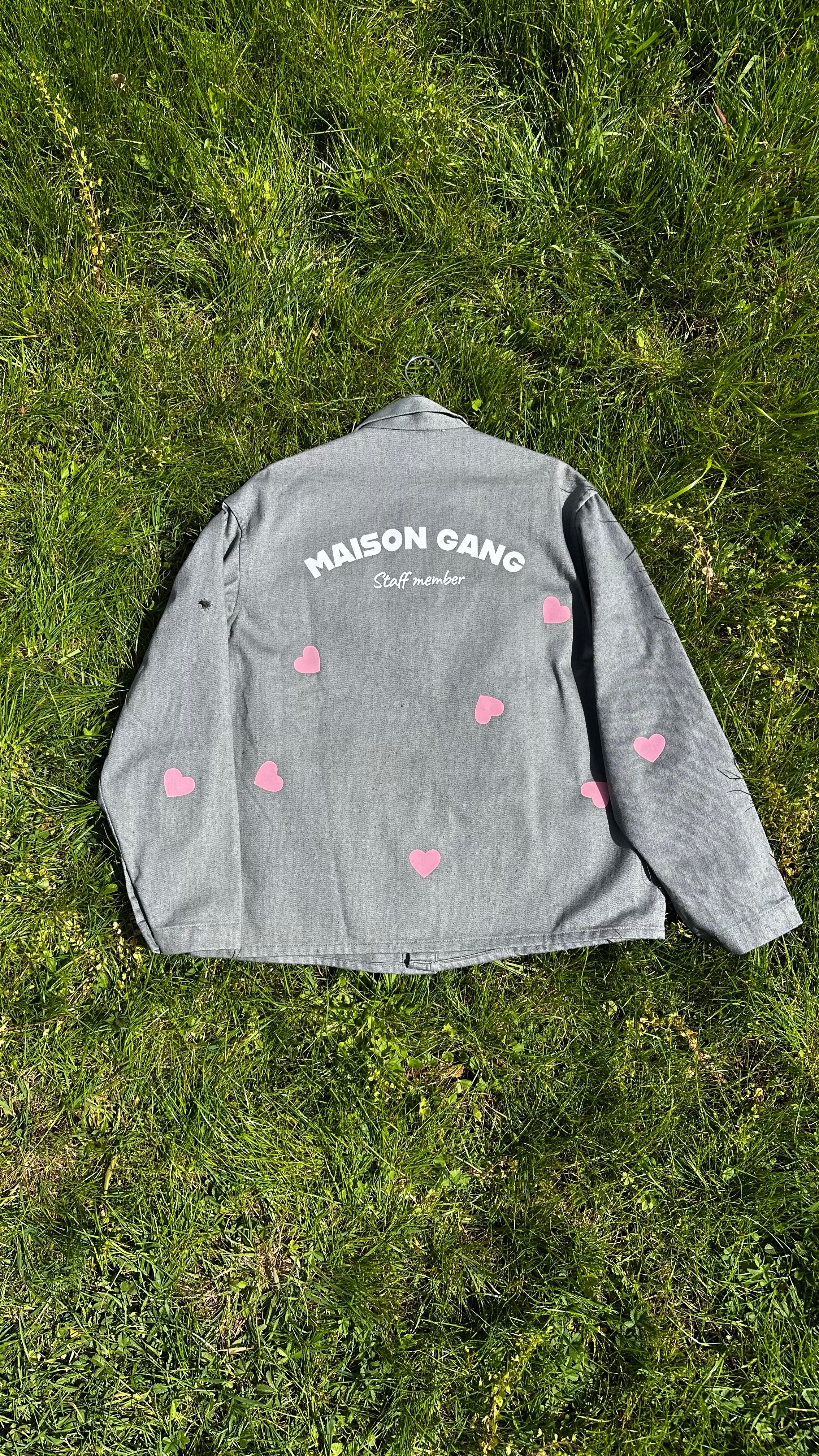 maison-gang-veste-de-travail-grise-coeurs-roses-tu image 2