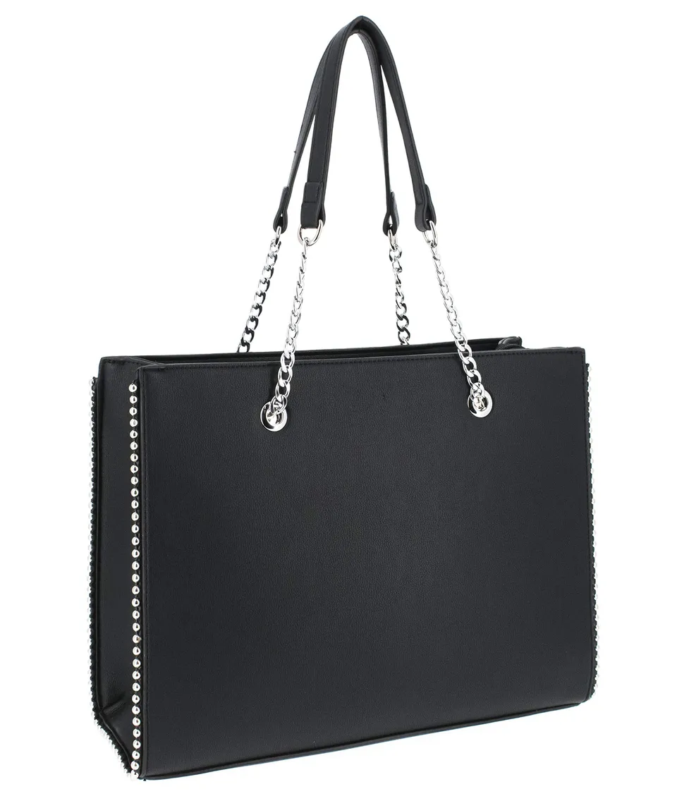 double-tree-sac-main-cha-ne-perle-noir-xl-a4 image 1