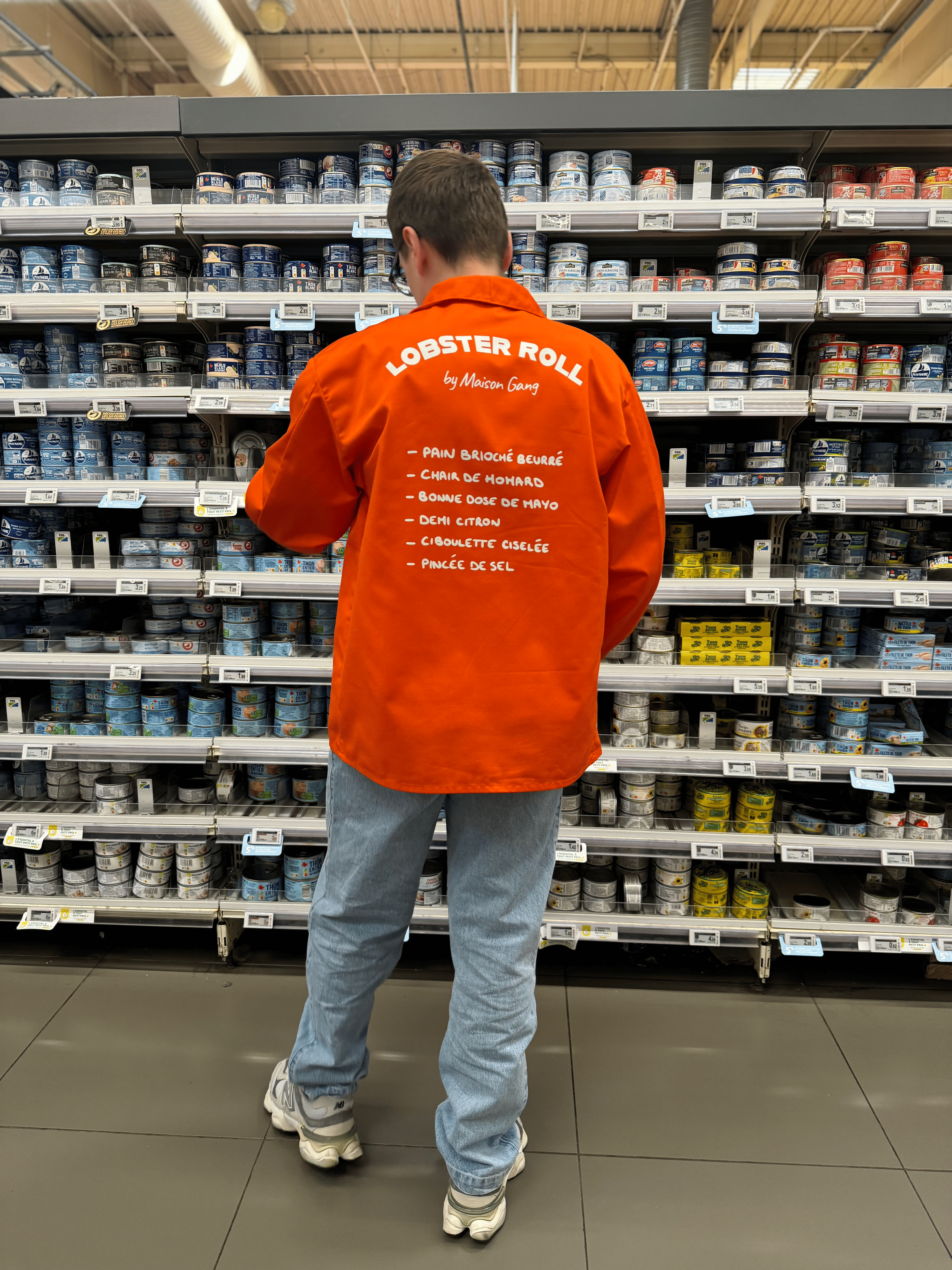 maison-gang-lobster-roll-veste-de-travail-orange-tu image 1