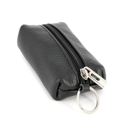 double-tree-porte-monnaie-cuir-grain-noir-porte-cl-s-zip image 8