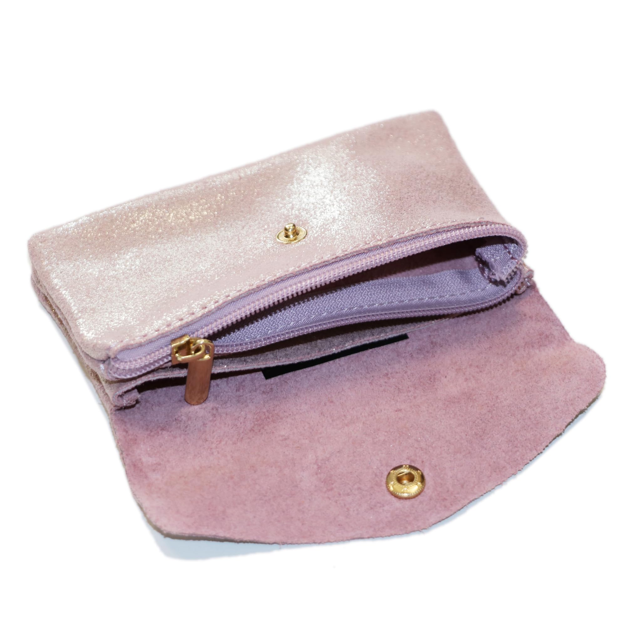 double-tree-portefeuille-cuir-daim-iris-rose-mi-long-zip image 4