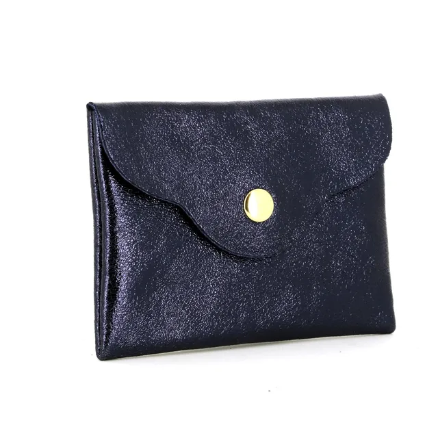 double-tree-porte-monnaie-cuir-bleu-marine-portefeuille-fin-magn-tique image 1