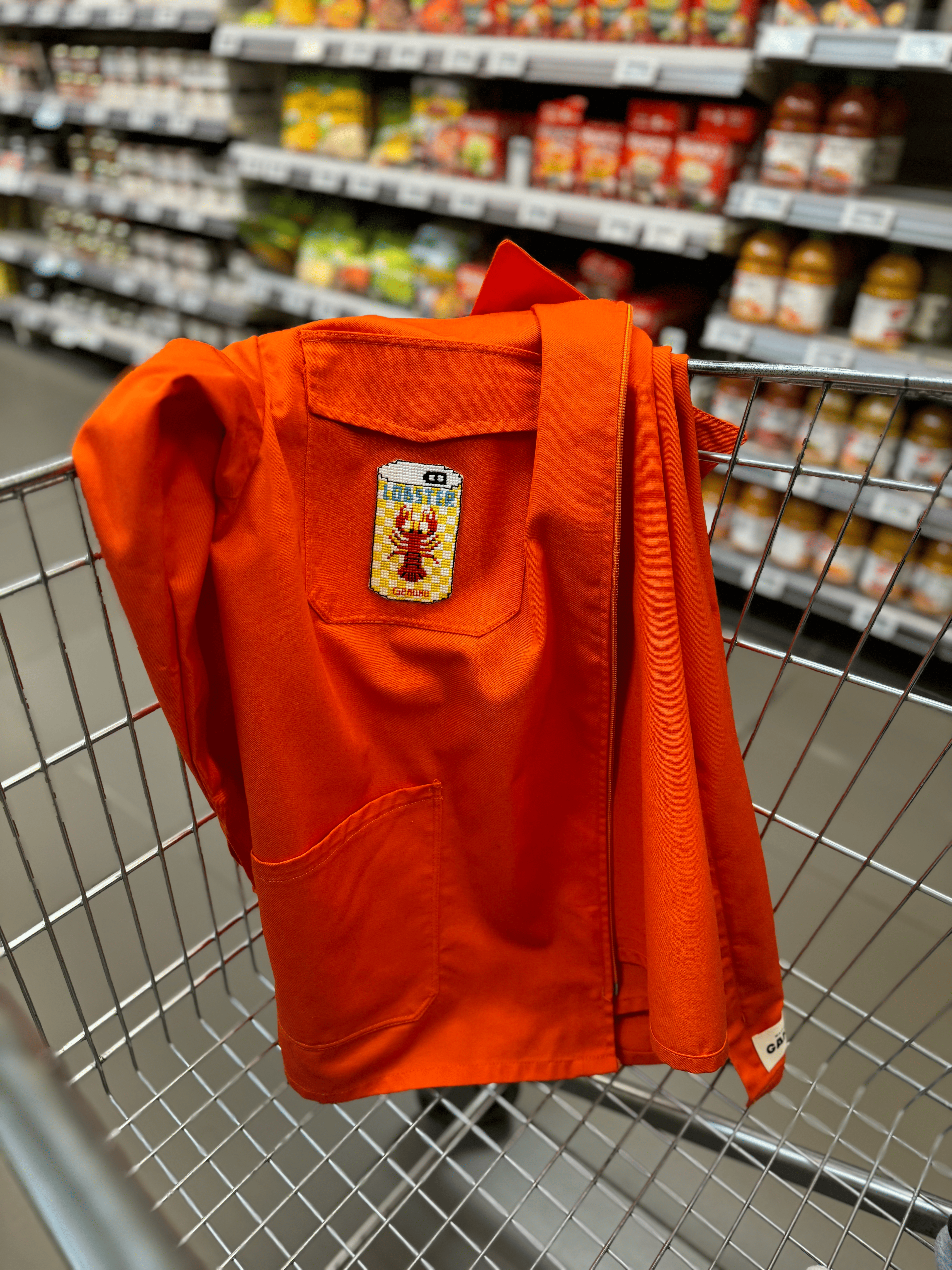 maison-gang-lobster-roll-veste-de-travail-orange-tu image 4