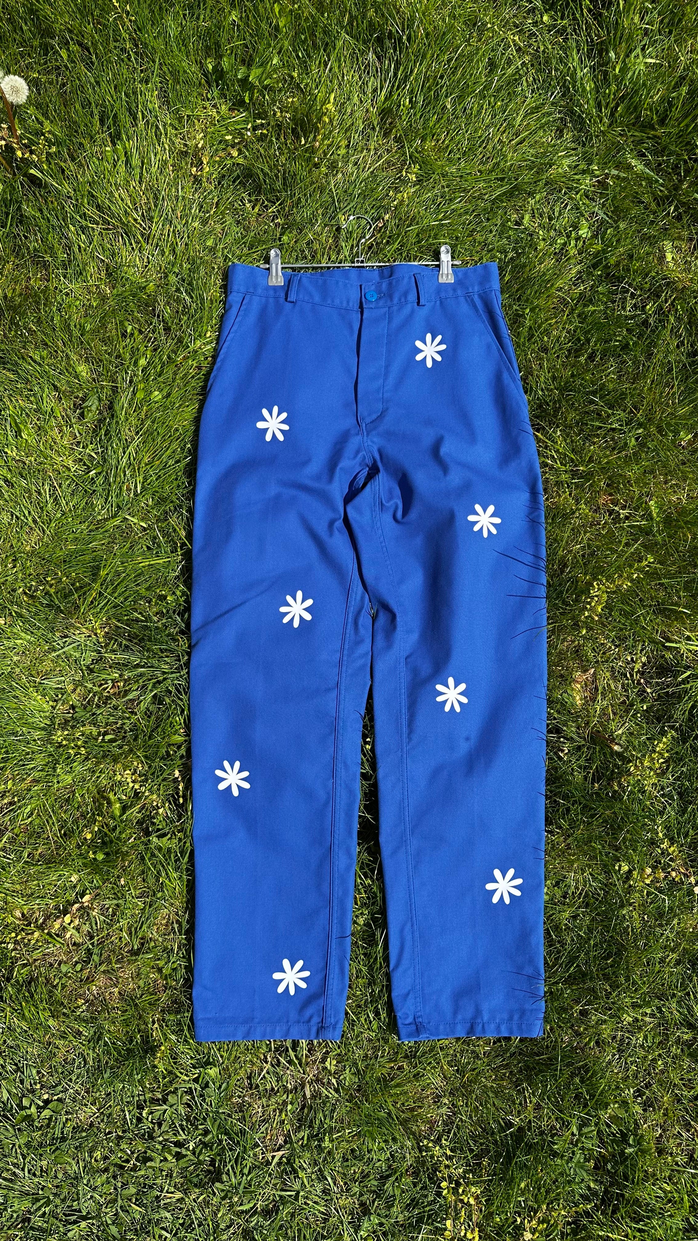 maison-gang-vestes-de-travail-pantalon-marguerites-blanches-bleu-42 image 1