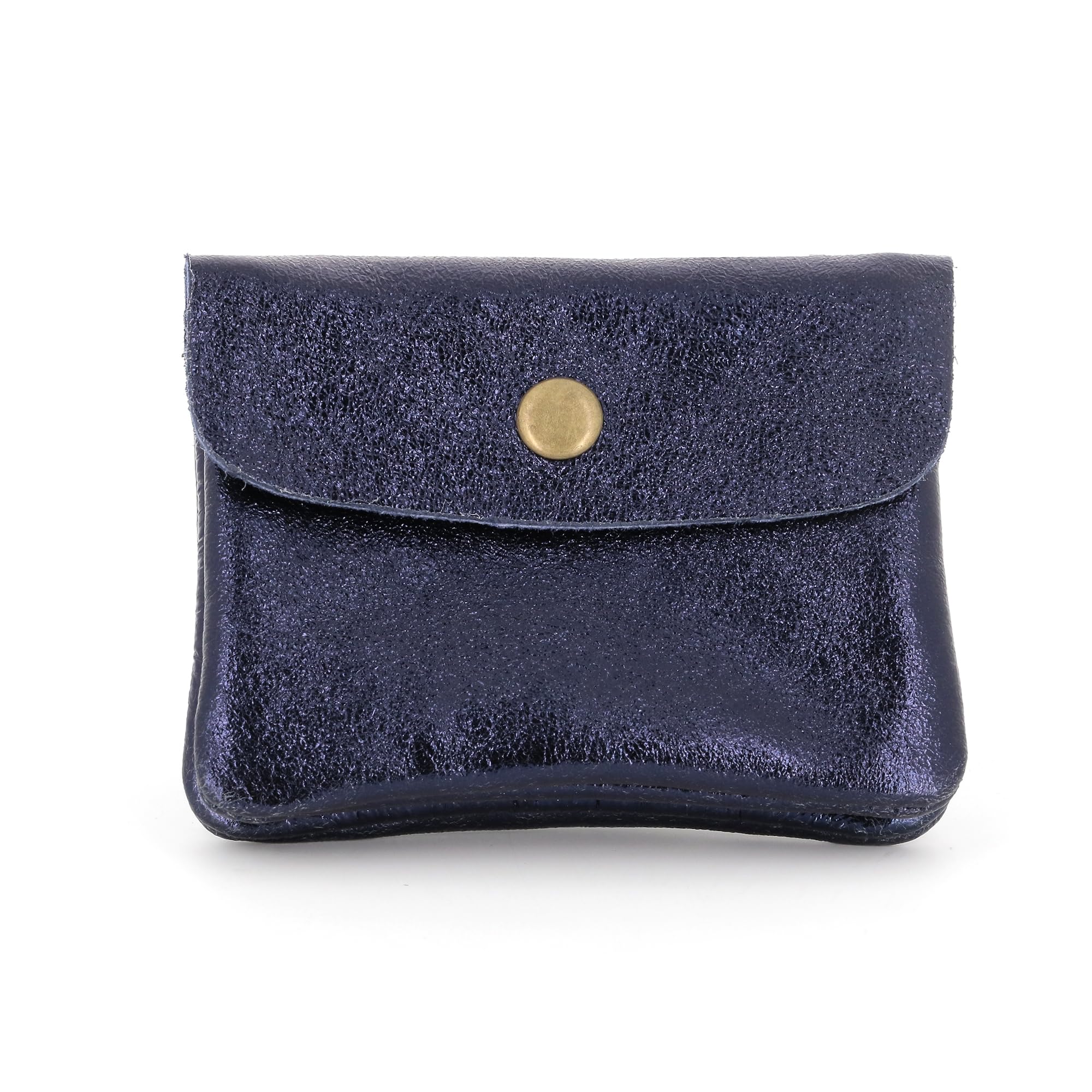 double-tree-porte-monnaie-cuir-bleu-marine-court-iris image 1
