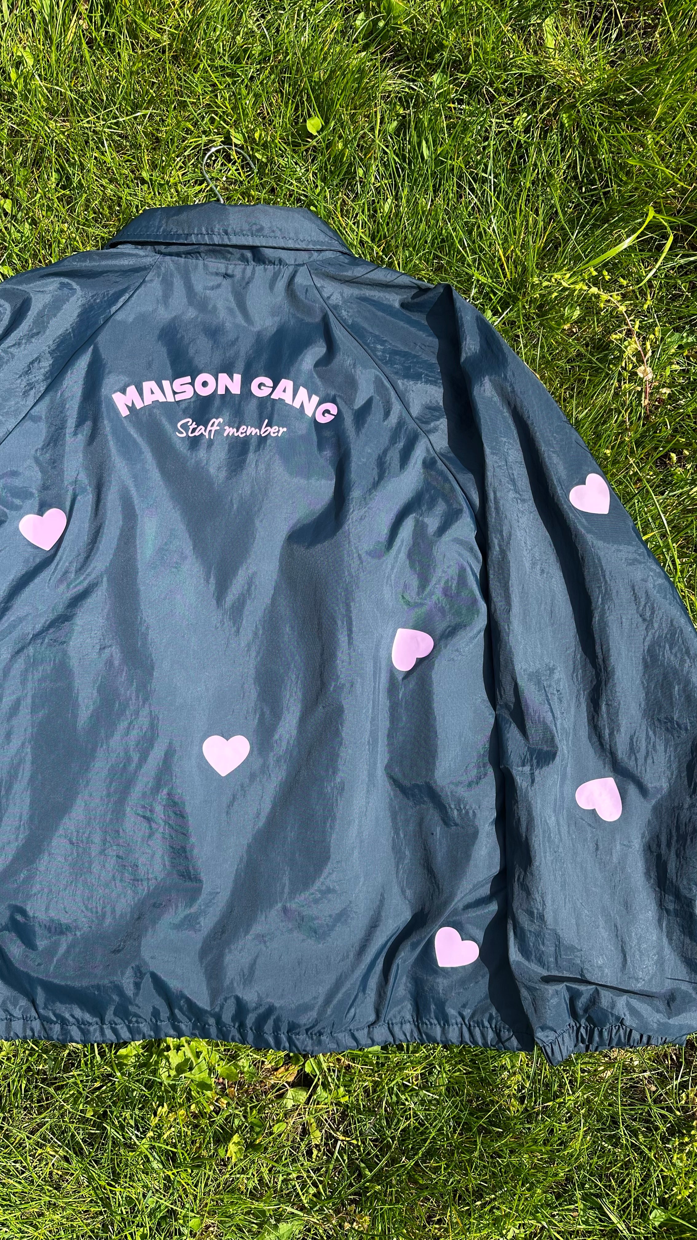 maison-gang-coupe-vent-coeurs-roses-veste-bleue-taille-l image 4