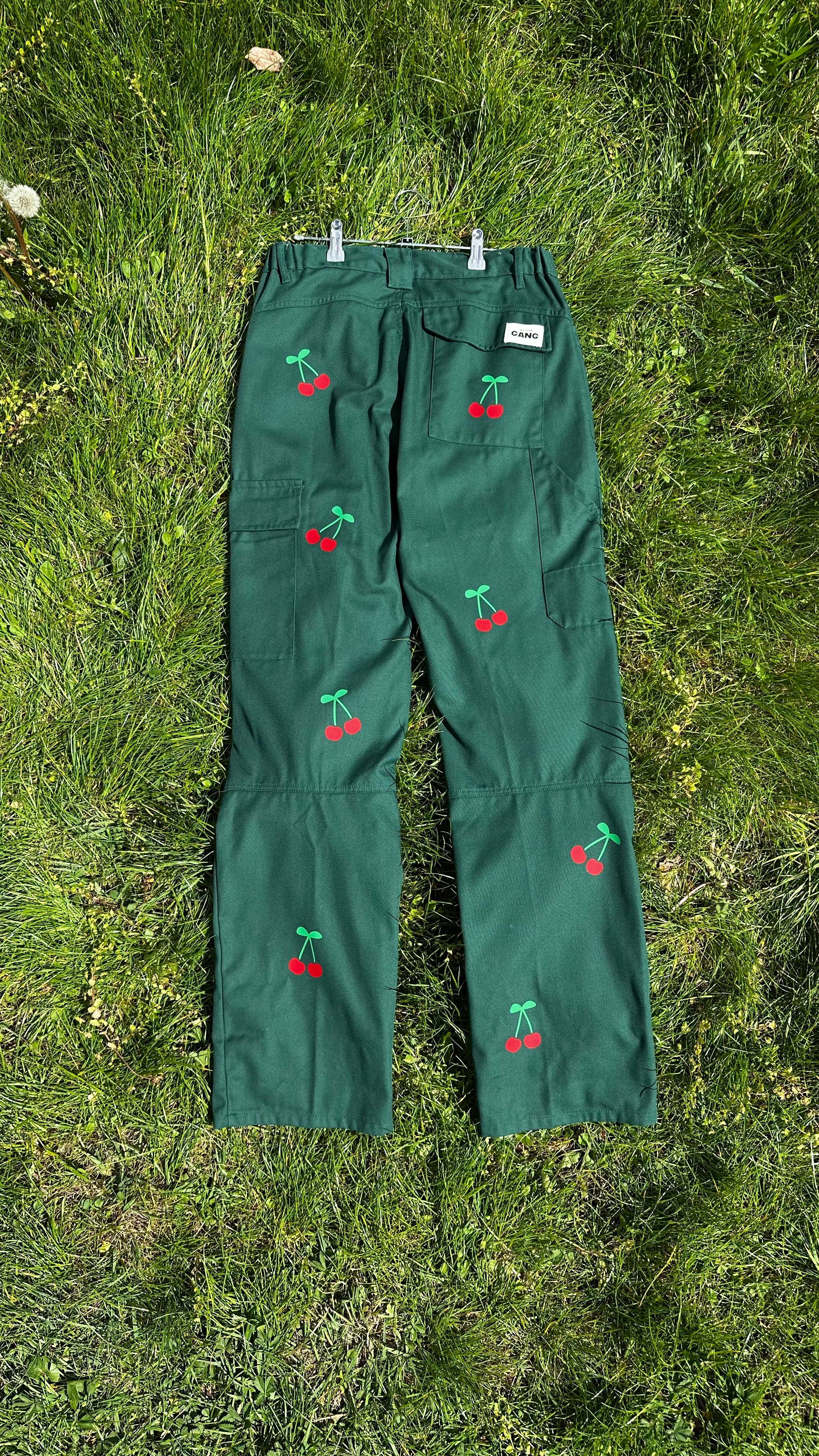 maison-gang-vestes-travail-pantalon-unisexe-vert-cerise-taille-1 image 3
